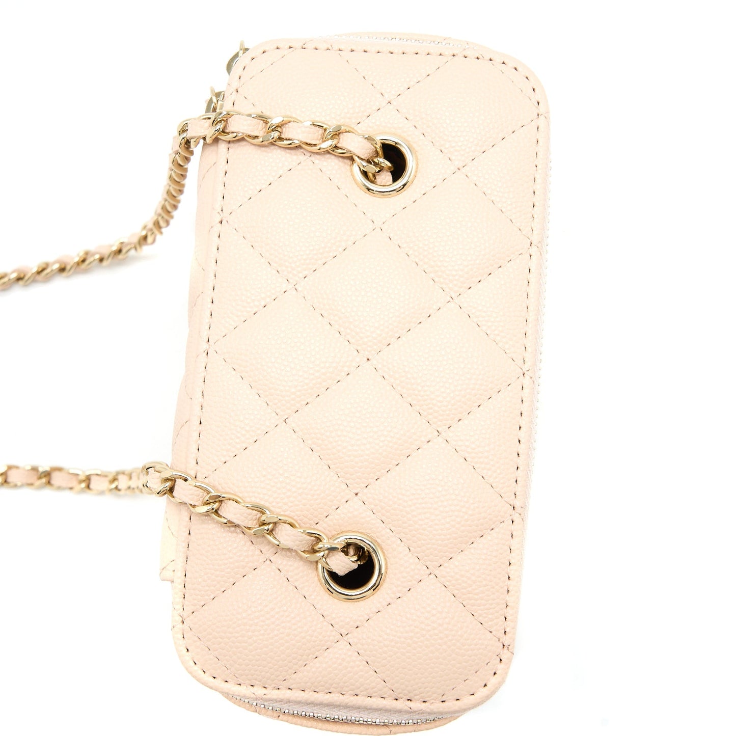 Chanel Long Vanity Case Caviar Light Pink L