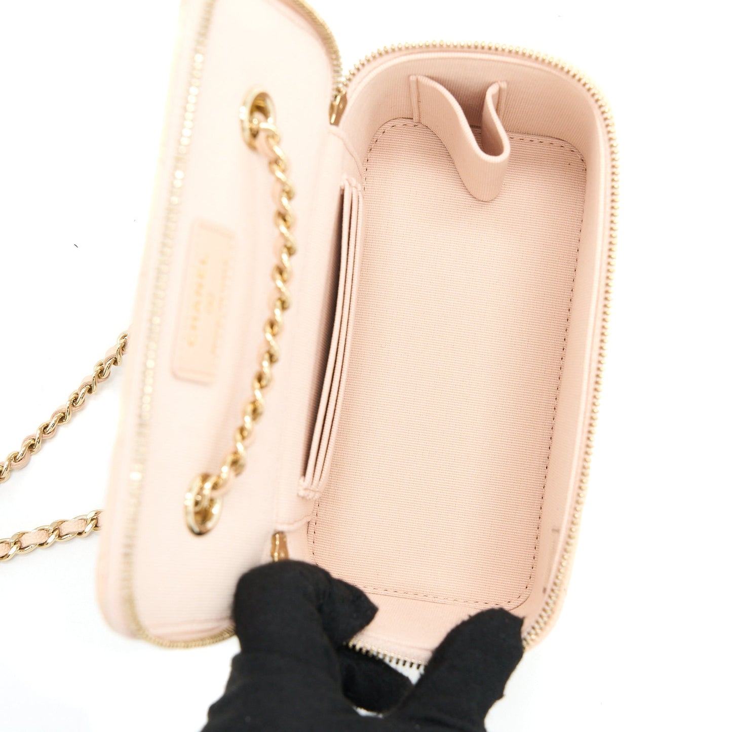 Chanel Long Vanity Case Caviar Light Pink L