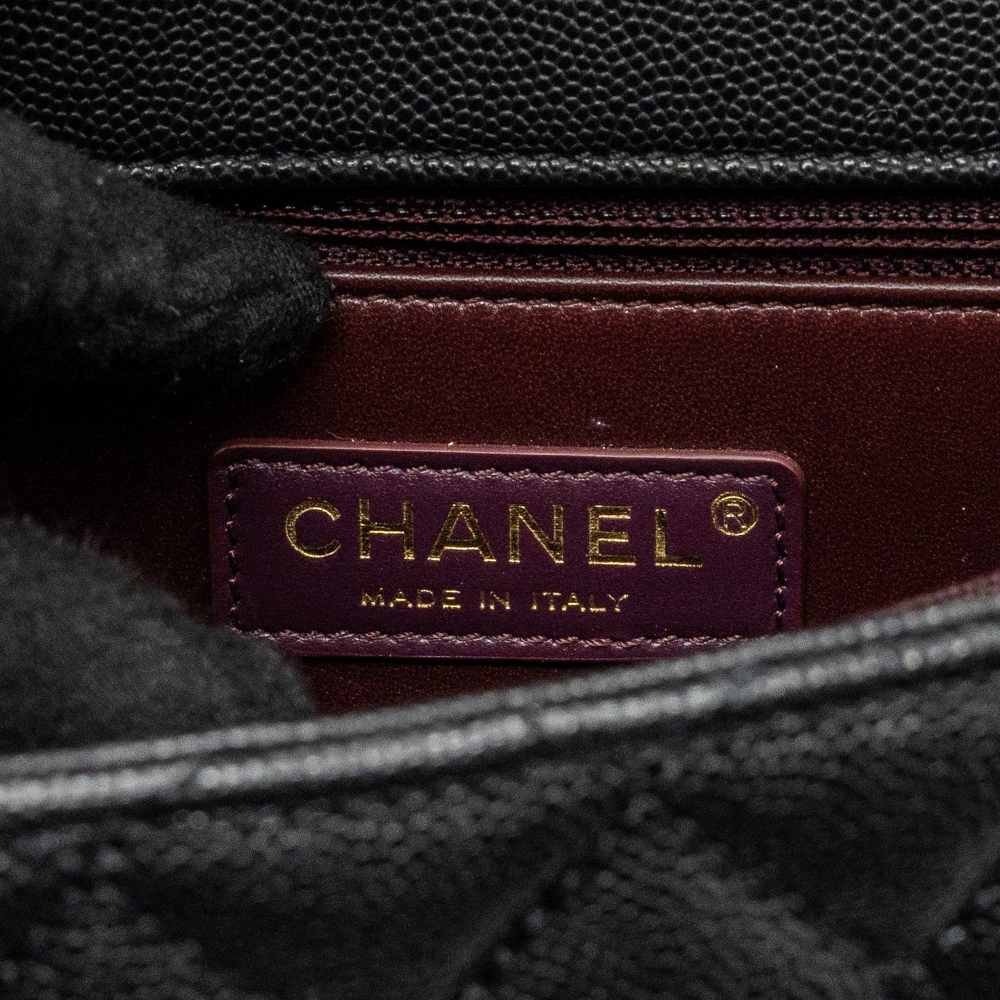 Chanel Medium Coco Handle Lizard Embossed Handle Caviar Black L (Microchip)
