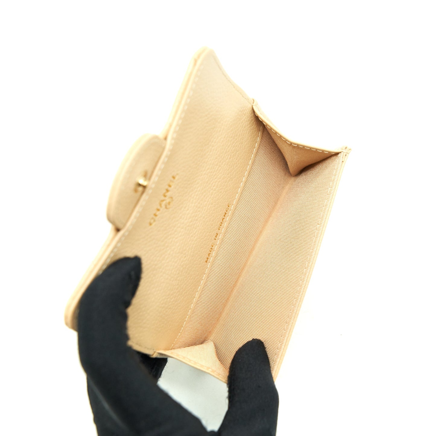 Chanel Classic Flap Card Holder Caviar Beige