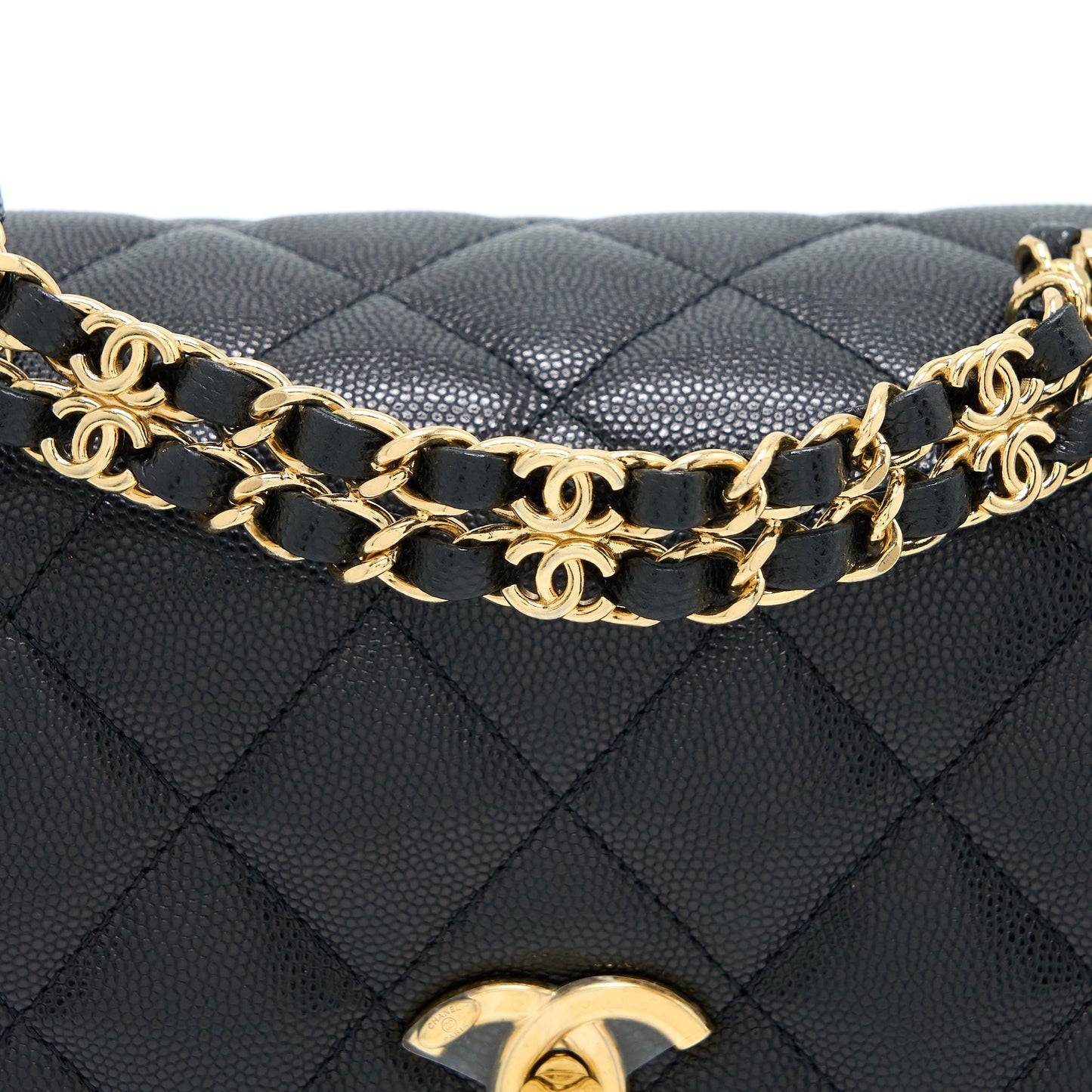 Chanel 22K Coco First Caviar Leather Black  (Microchip)
