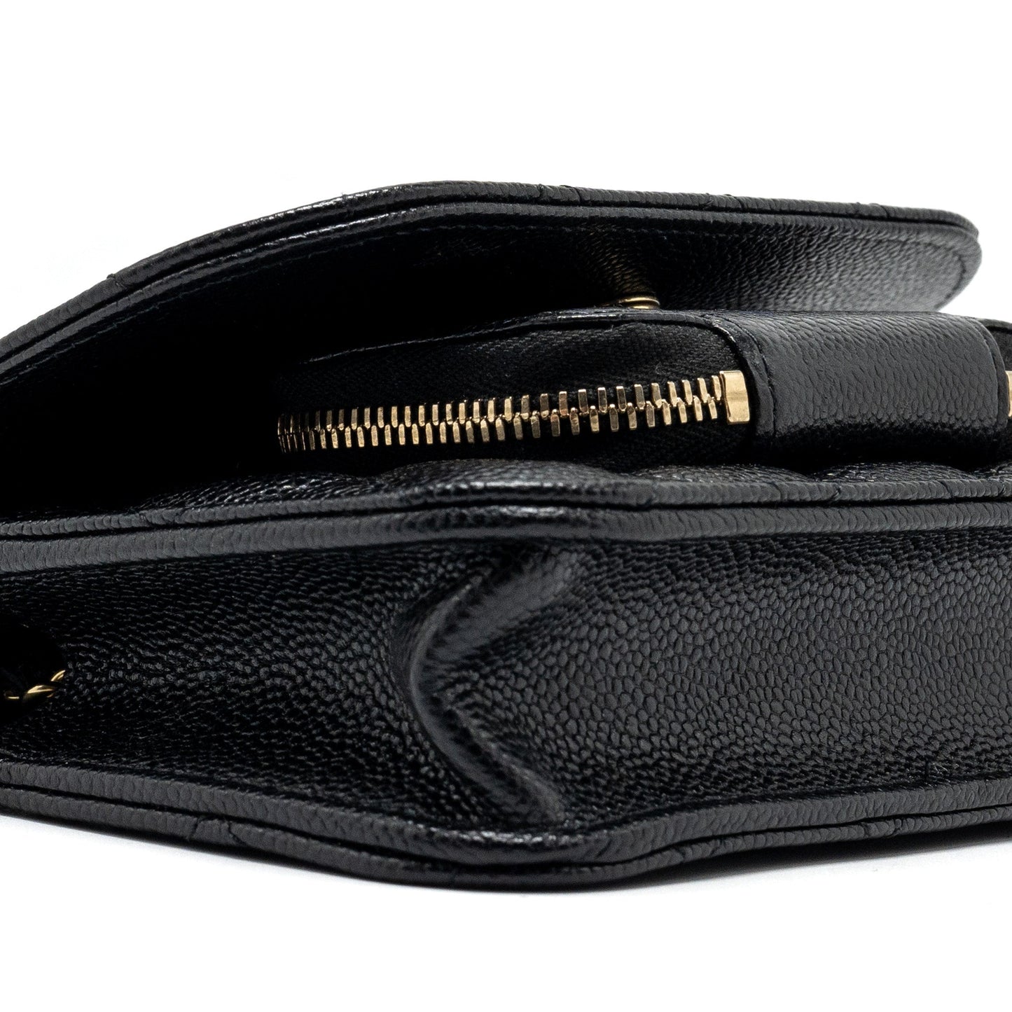 Chanel mini business affinity flap bag with chain caviar black L (microchip)
