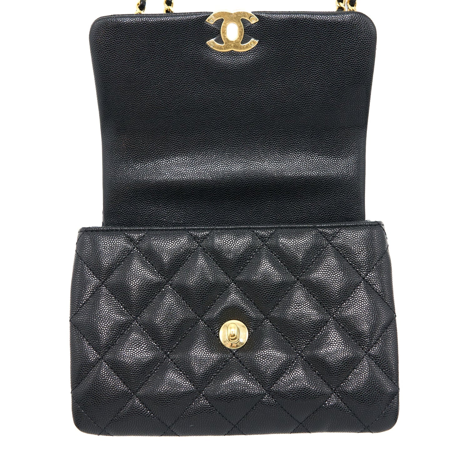 Chanel 22K Coco First Caviar Leather Black  (Microchip)