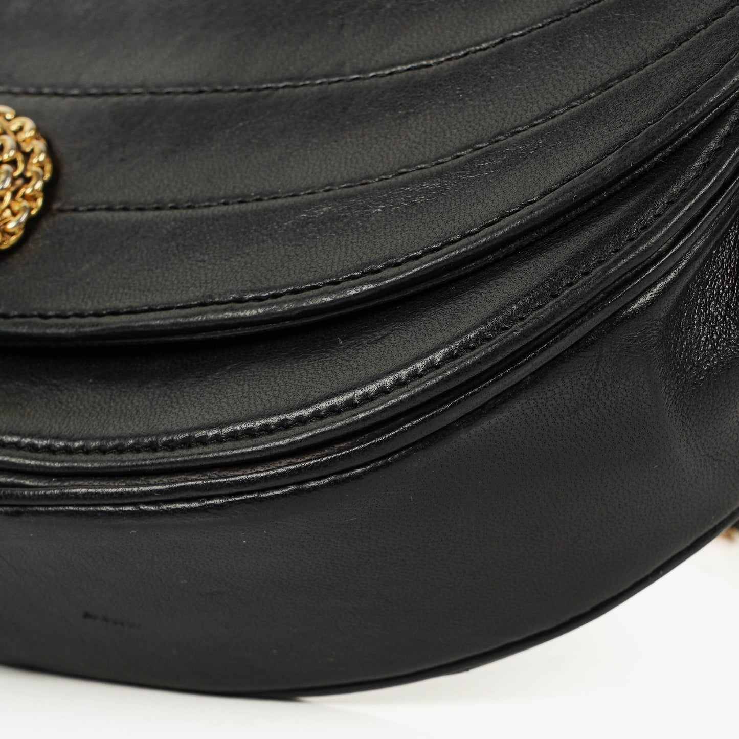 Chanel Small Half-Moon Flap Bag Black Quilted Lambskin