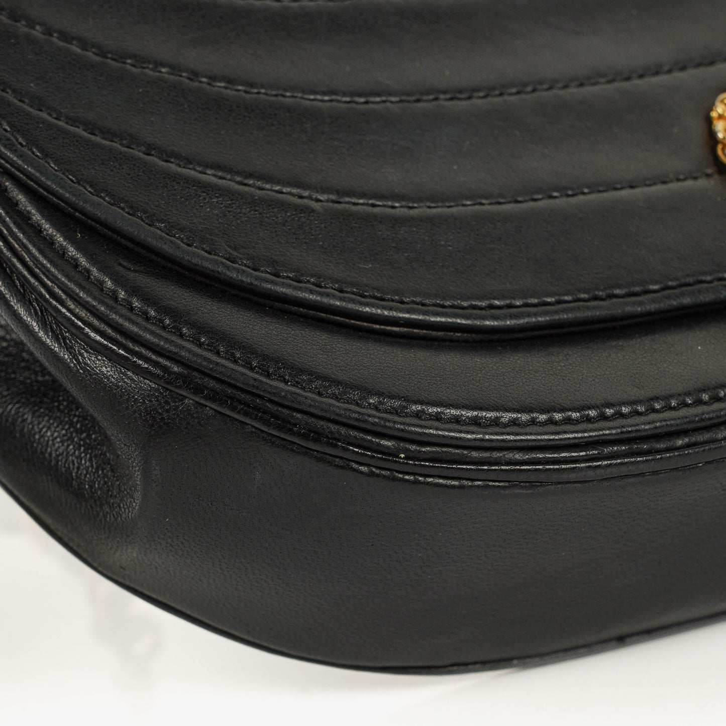 Chanel Small Half-Moon Flap Bag Black Quilted Lambskin