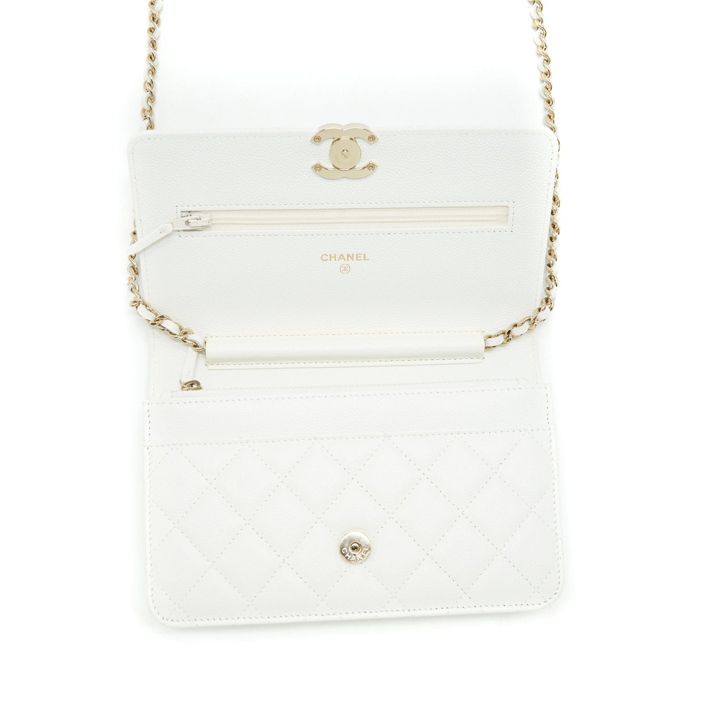 Chanel 21C Wallet On Chain Limit Edition Caviar White L