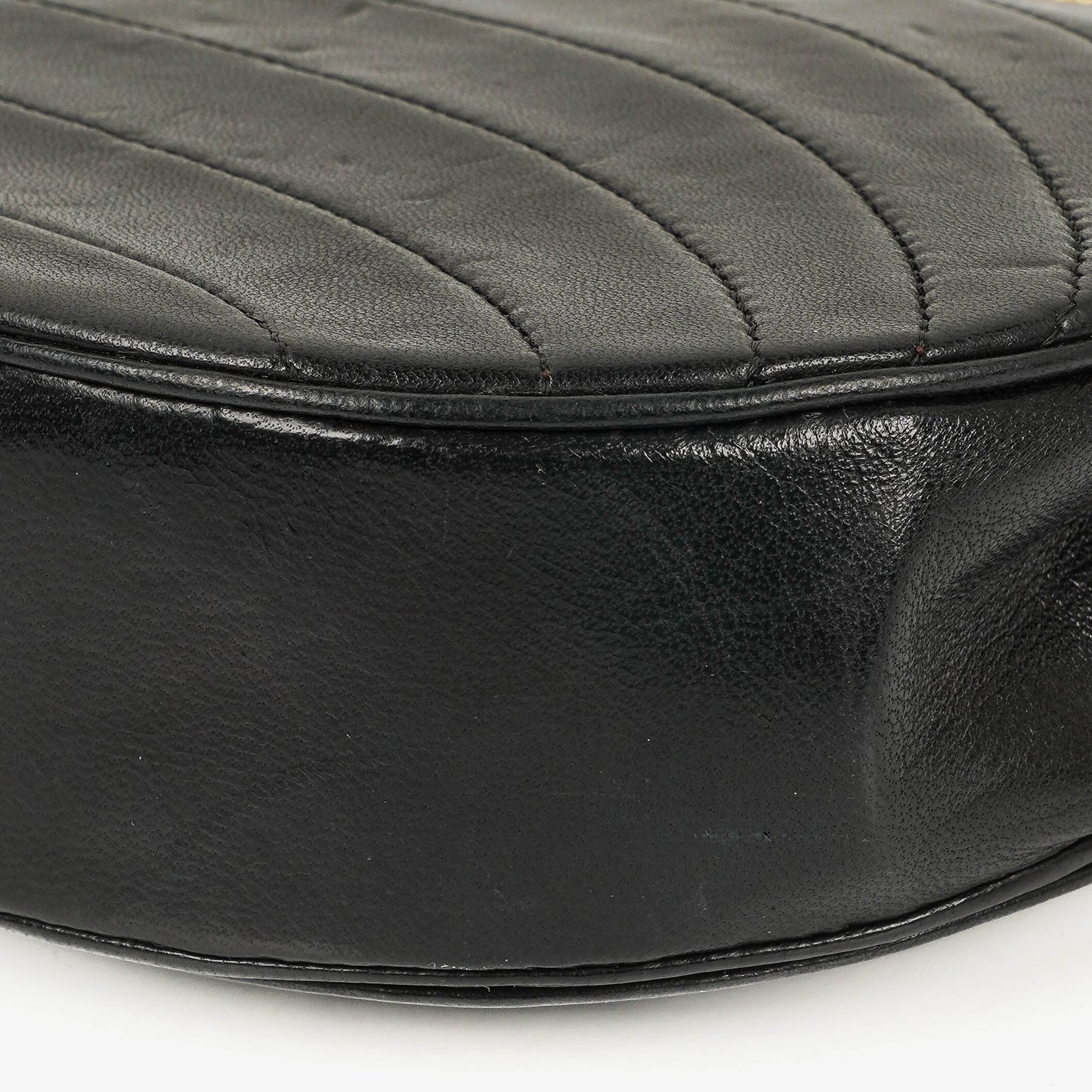 Chanel Small Half-Moon Flap Bag Black Quilted Lambskin