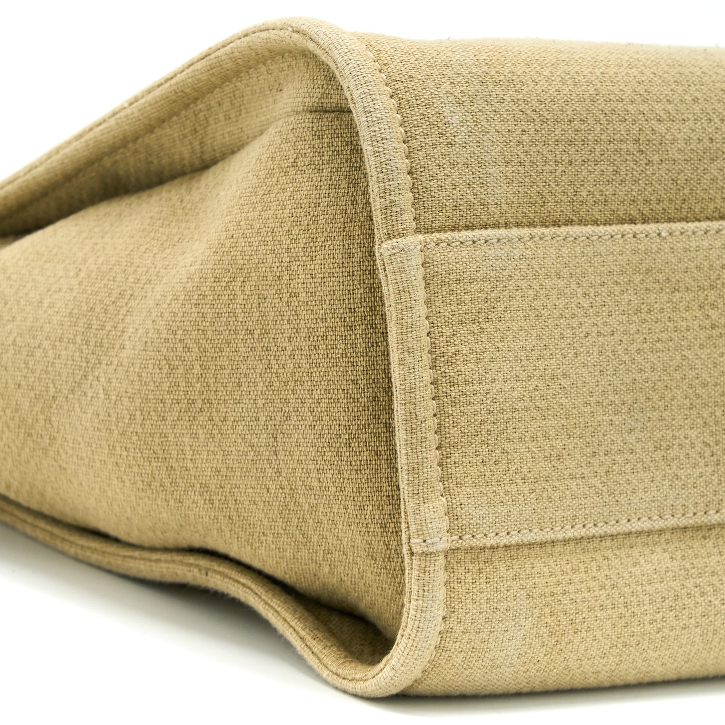 Chanel Deauville Tote Canvas Dark Beige
