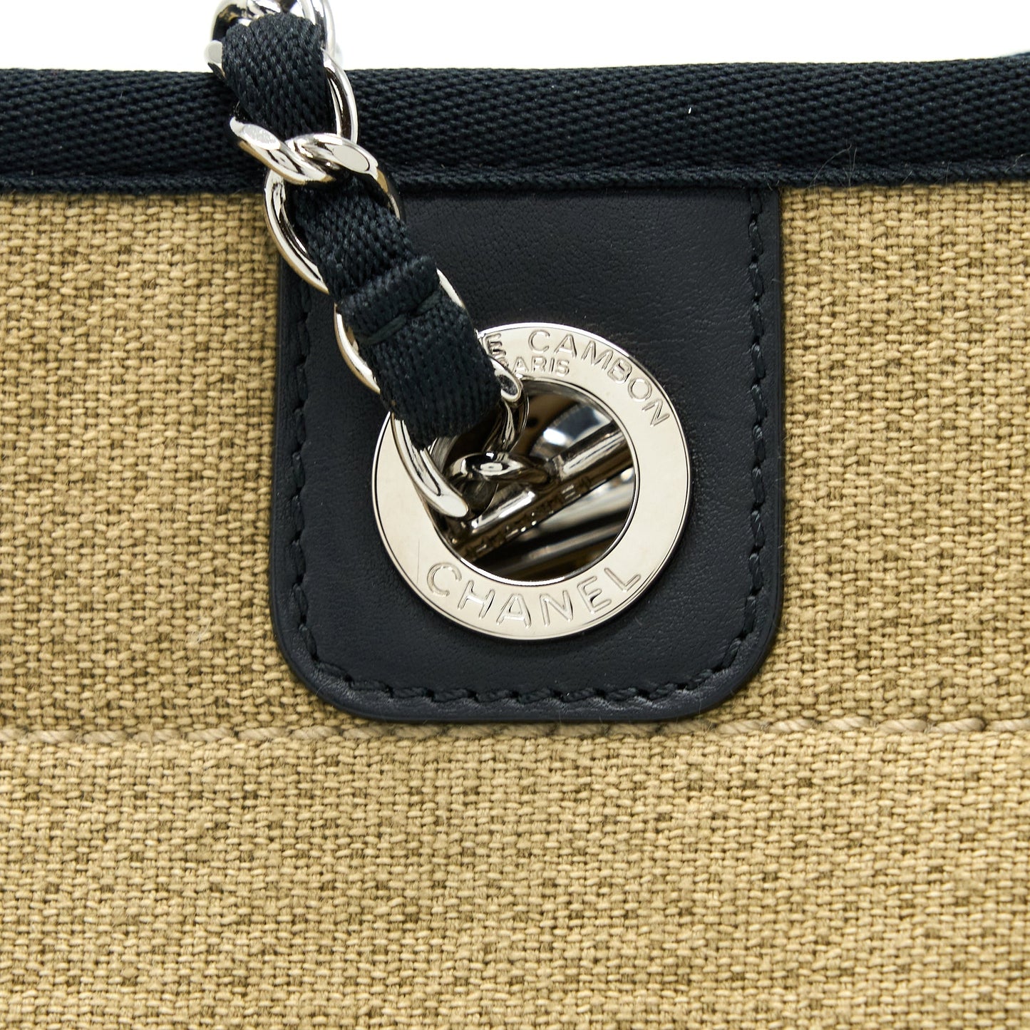 Chanel Deauville Tote Canvas Dark Beige