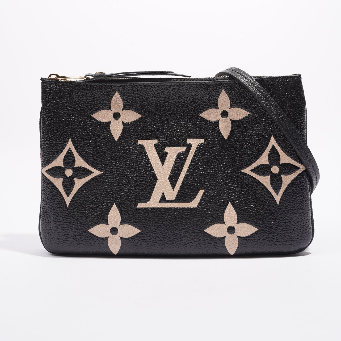 Louis Vuitton Double Pochette Zip on Strap Empreinte Monogram Leather