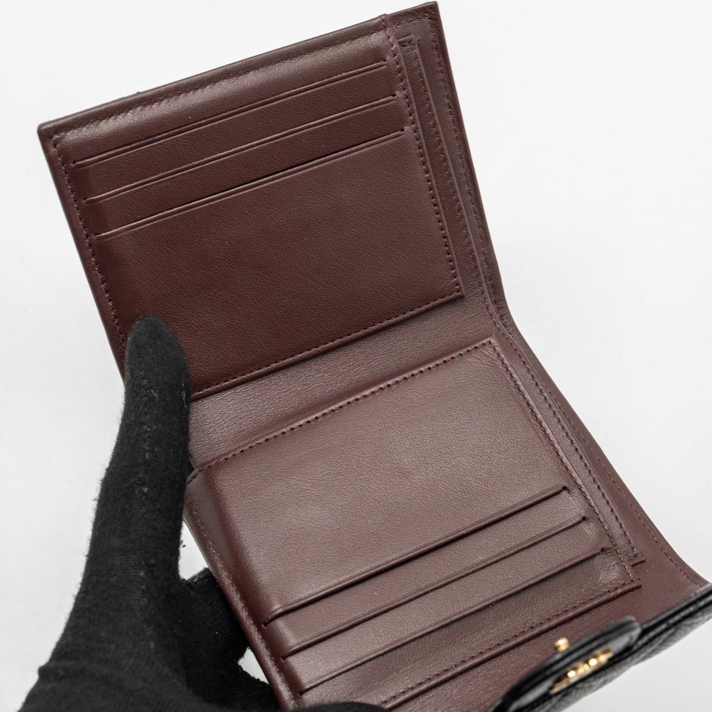 Chanel classic compact wallet caviar black