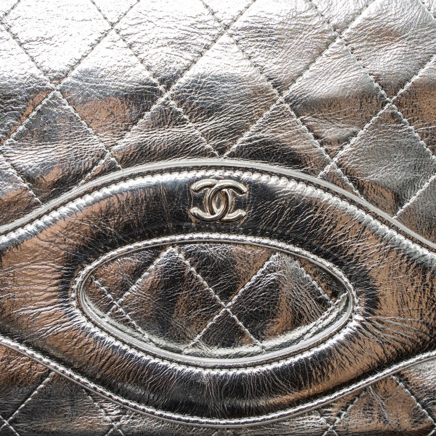 Chanel 31 Clutch Bag Goatskin Metallic Silver