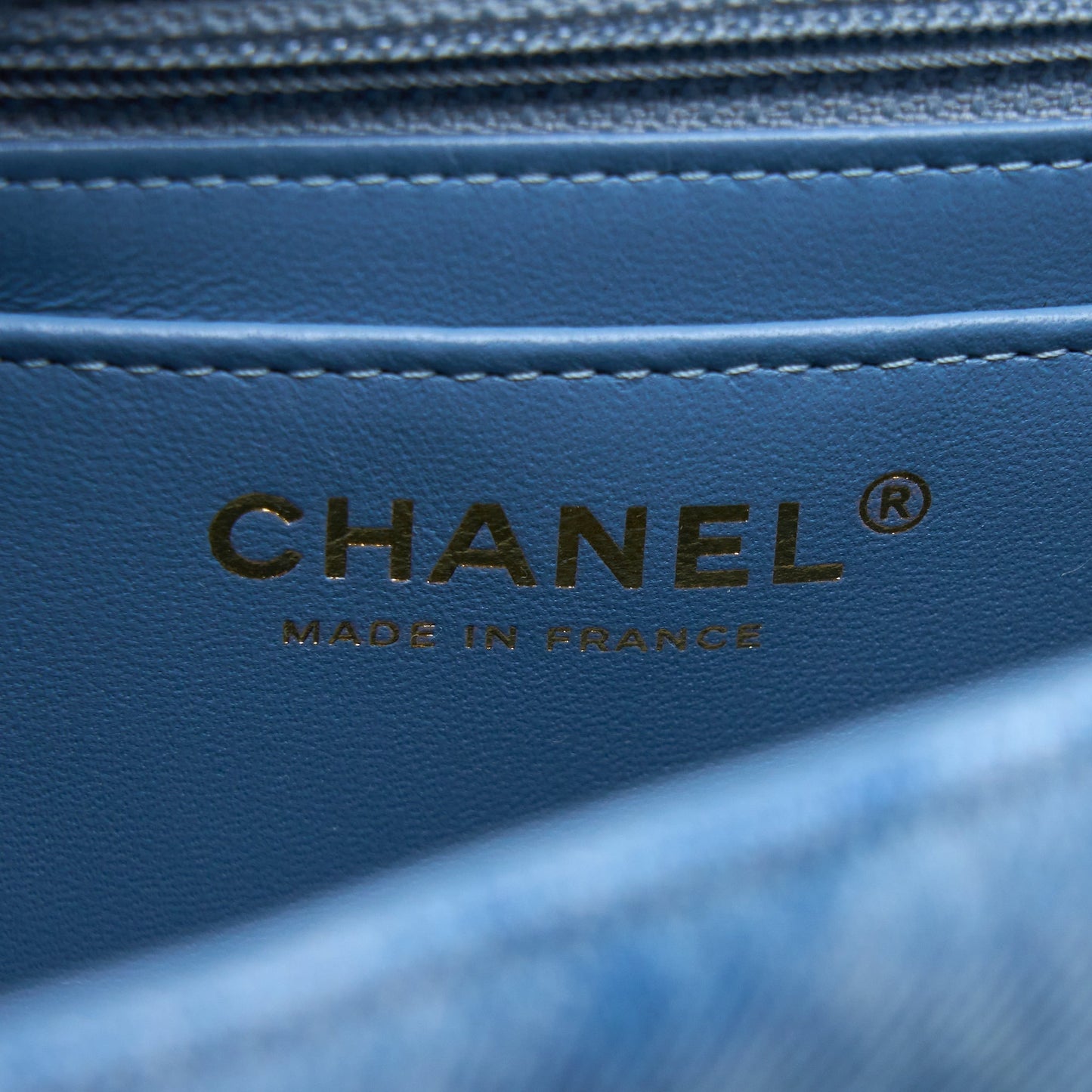 Chanel 22B Mini Rectangular Denim Light Blue L (Microchip)