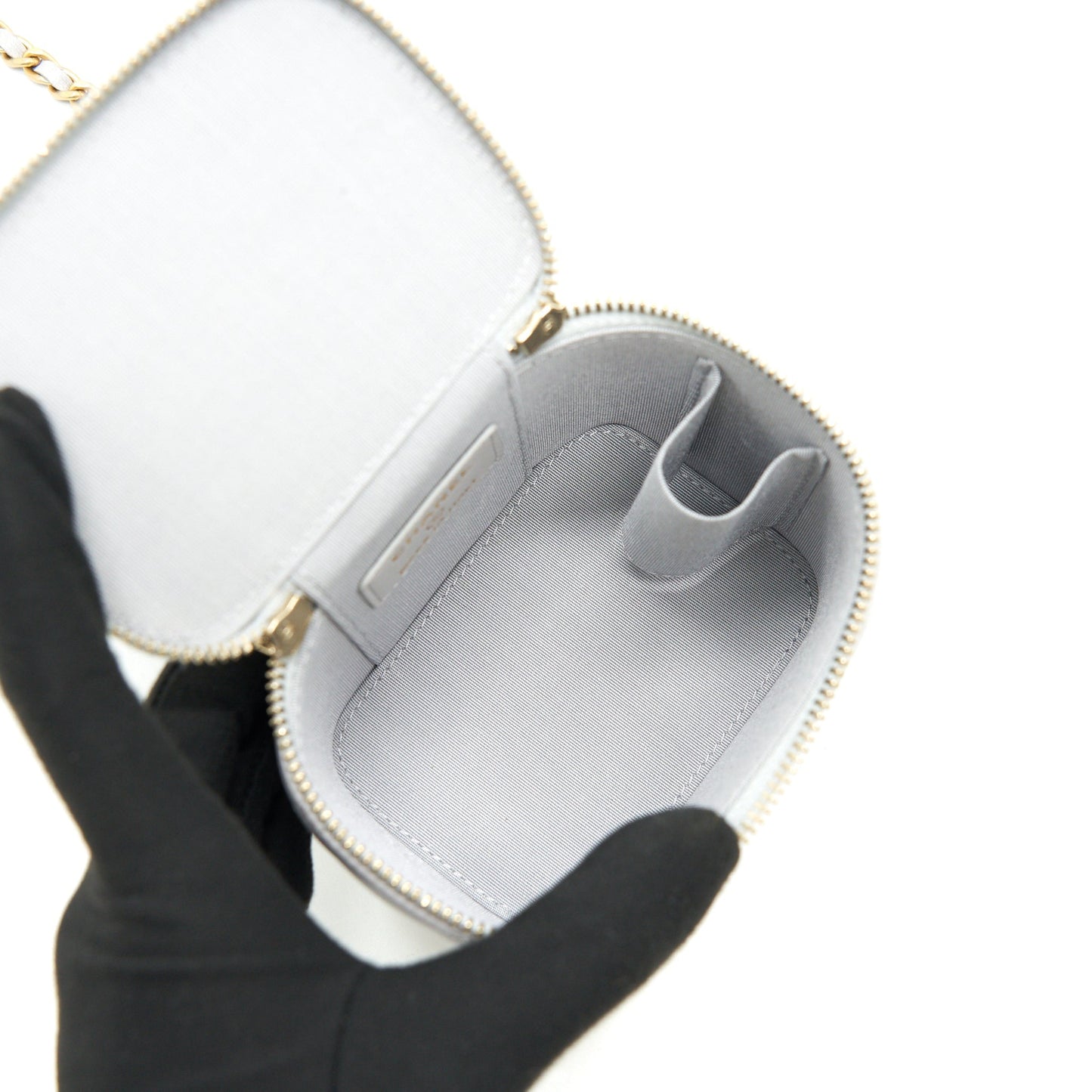 Chanel 21A Small handle Vanity with Chain Grey with