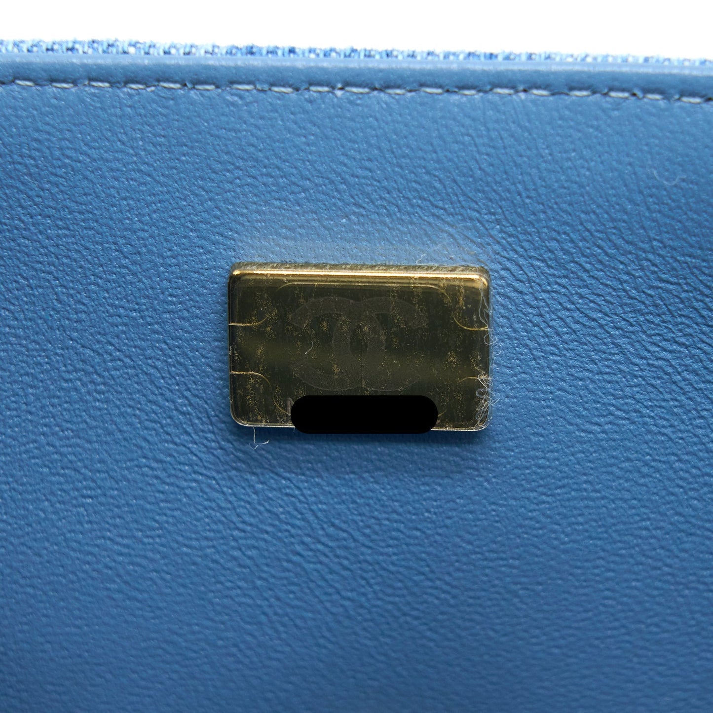 Chanel 22B Mini Rectangular Denim Light Blue L (Microchip)