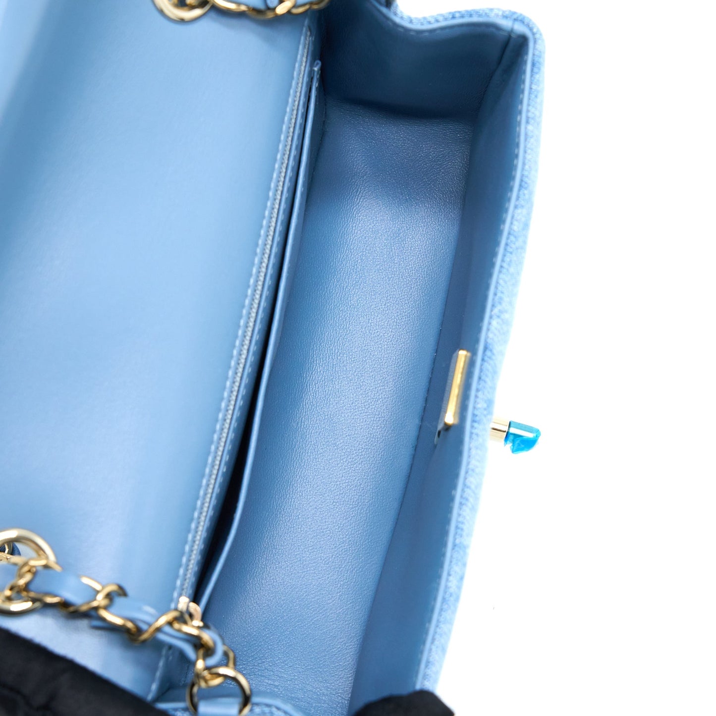 Chanel 22B Mini Rectangular Denim Light Blue L (Microchip)