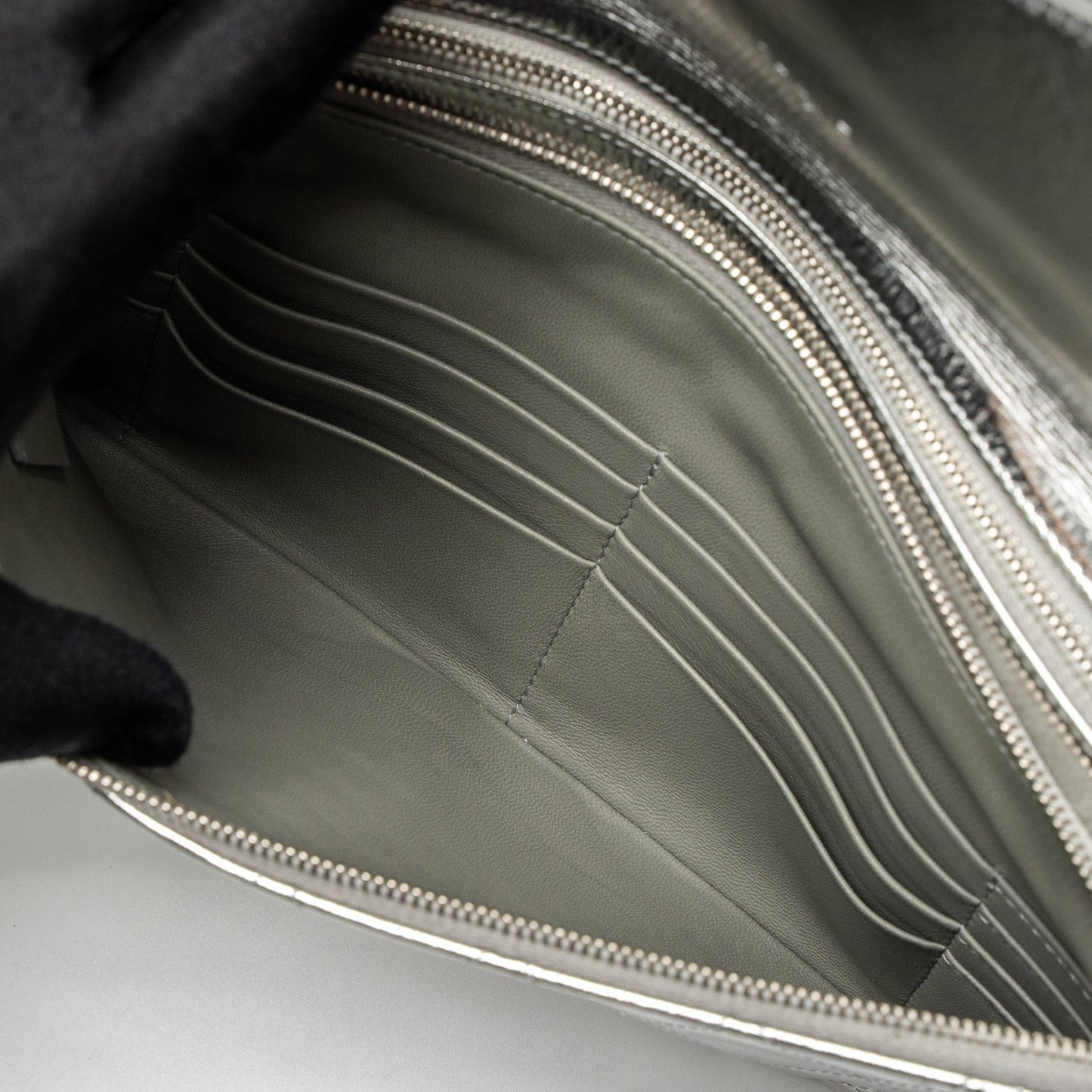 Chanel 31 Clutch Bag Goatskin Metallic Silver
