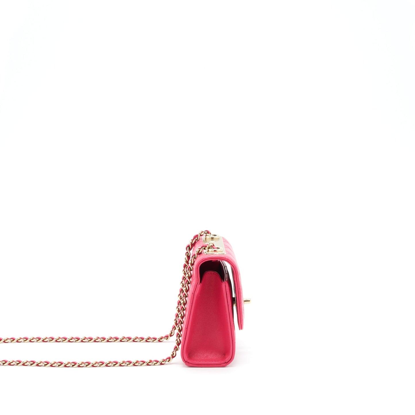 Chanel Mini Trendy CC Wallet On Chain Lambskin Pink L