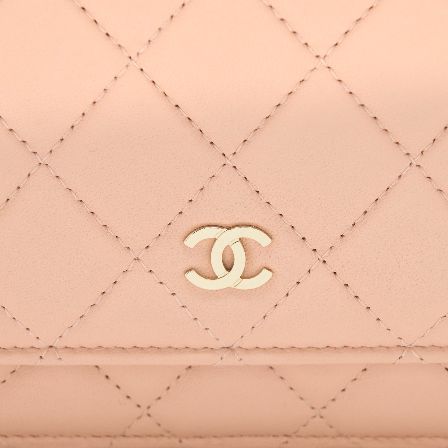 Chanel Classic Wallet on Chain Lambskin Light Pink L