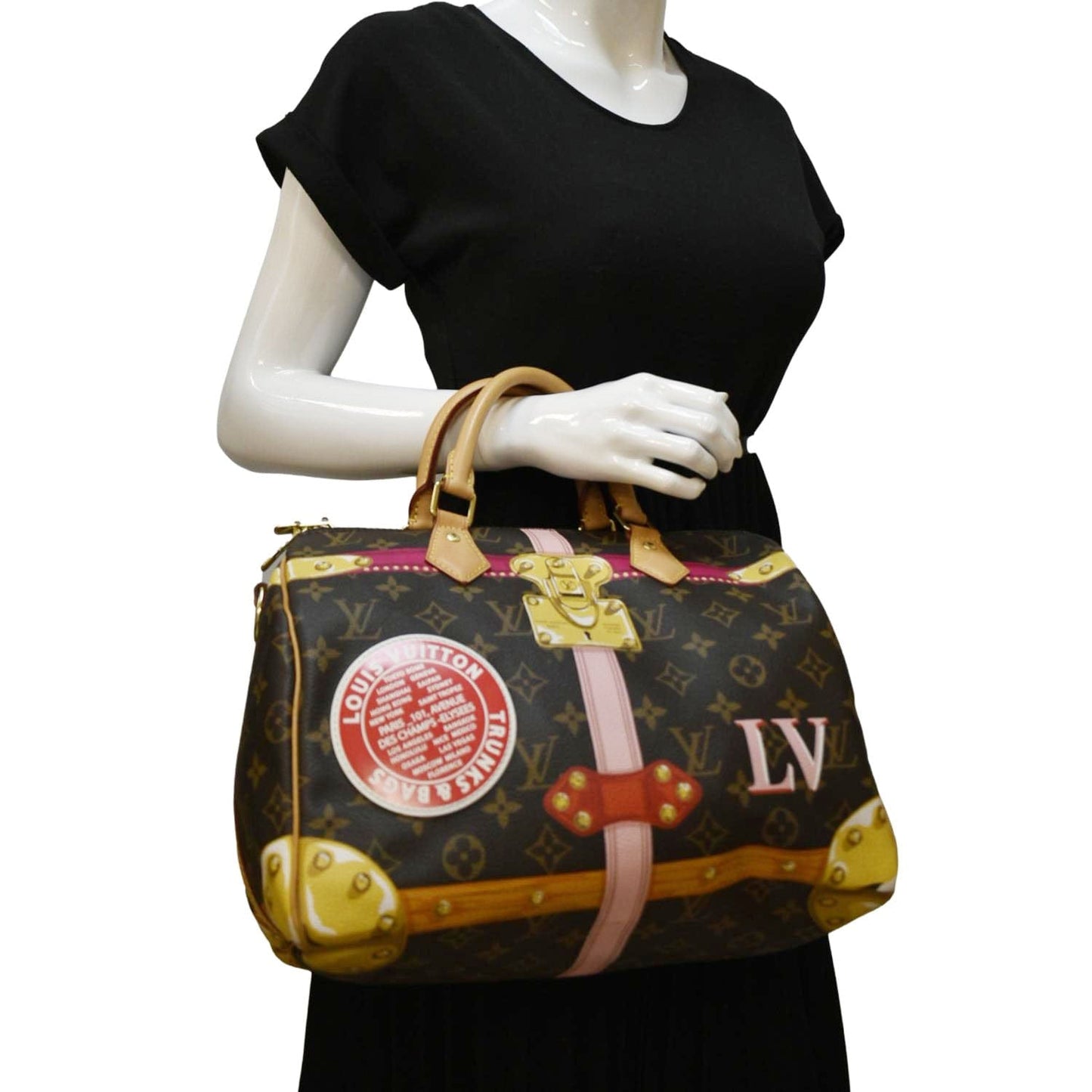 LOUIS VUITTON Summer Trunks  30 Monogram Canvas Satchel Bag Brown
