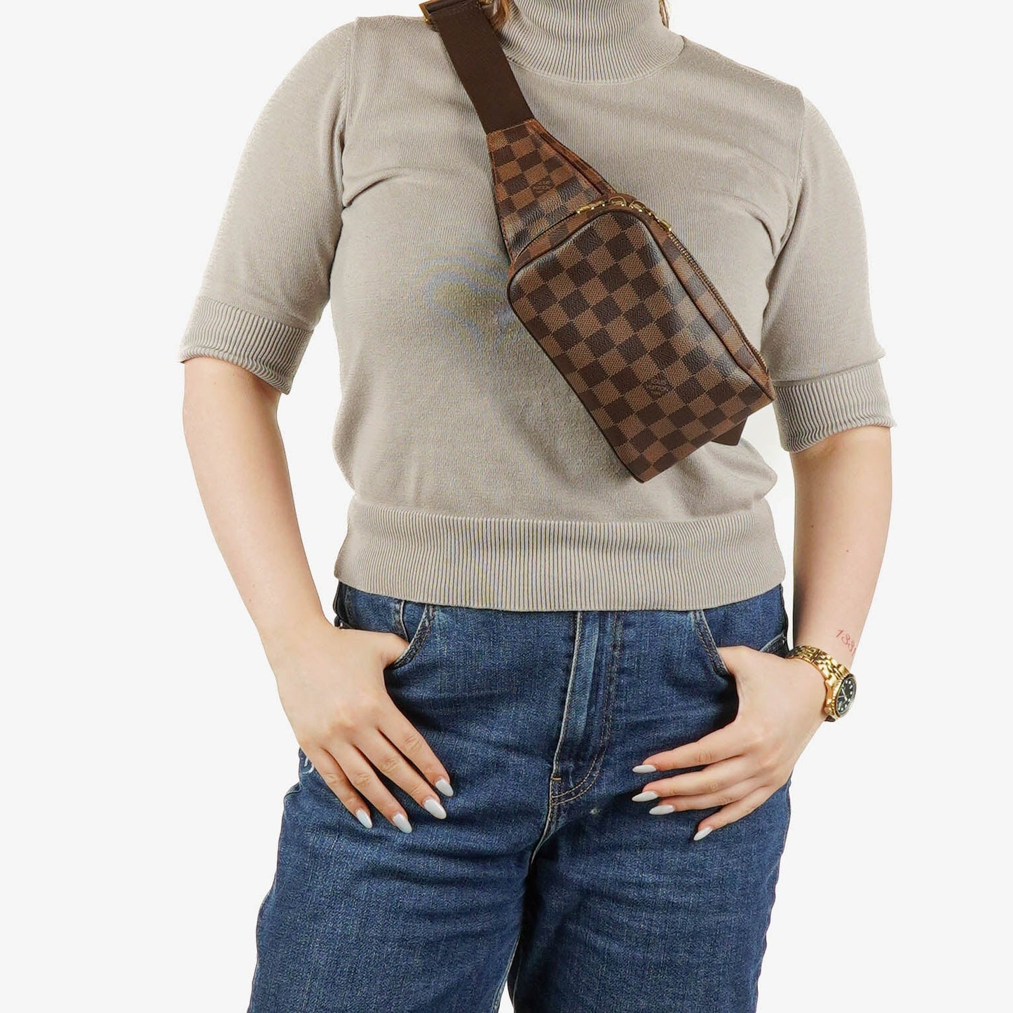 Louis Vuitton Brown Damier Ebene Canvas Geronimos Belt Bag