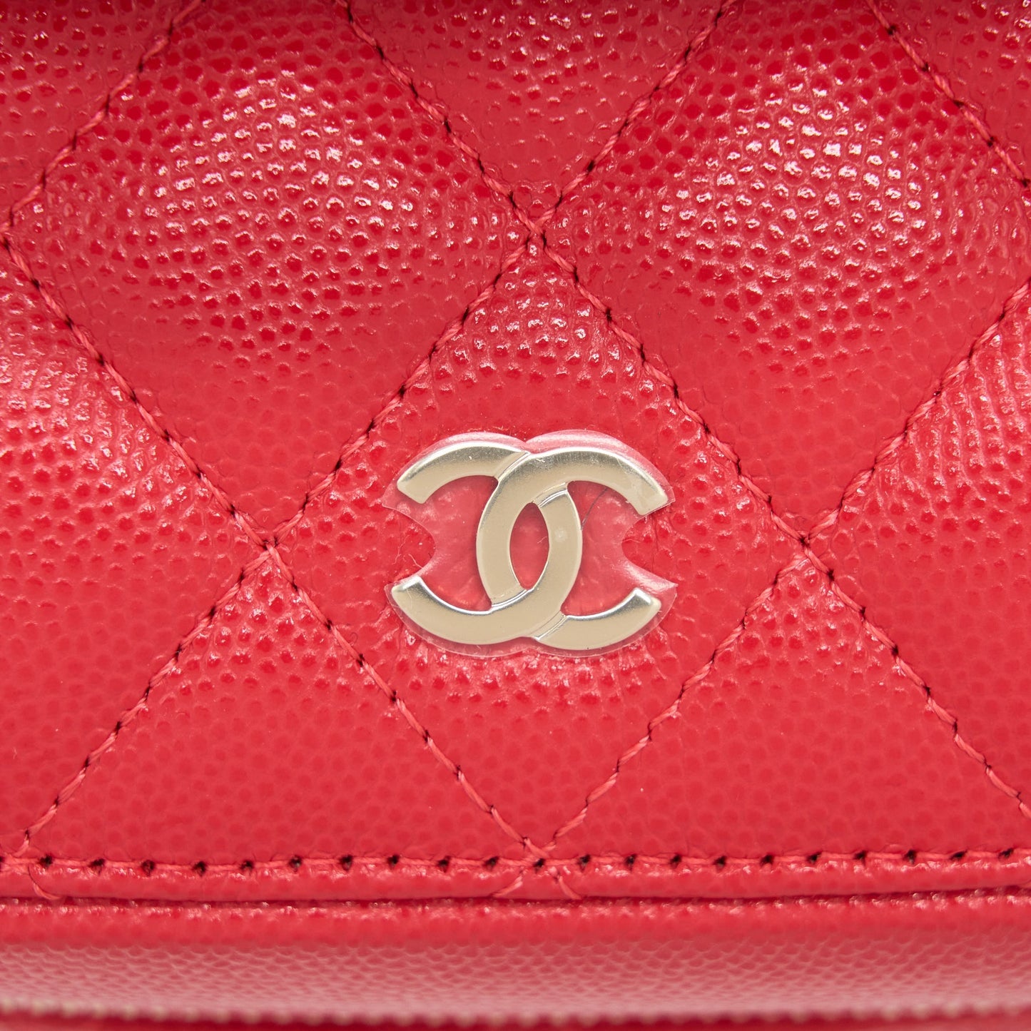 Chanel Top Handle Vanity Case Caviar Red L