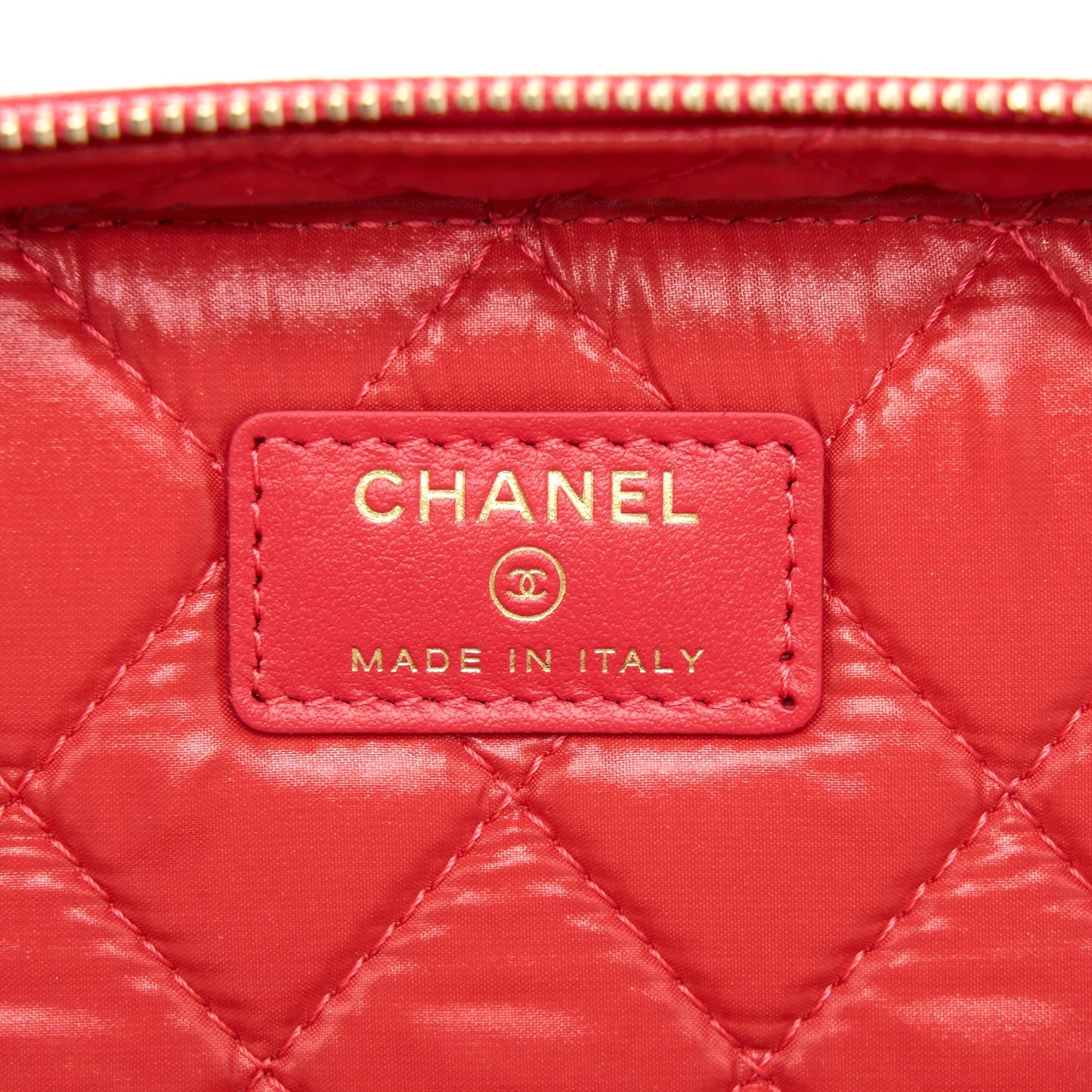 Chanel Top Handle Vanity Case Caviar Red L