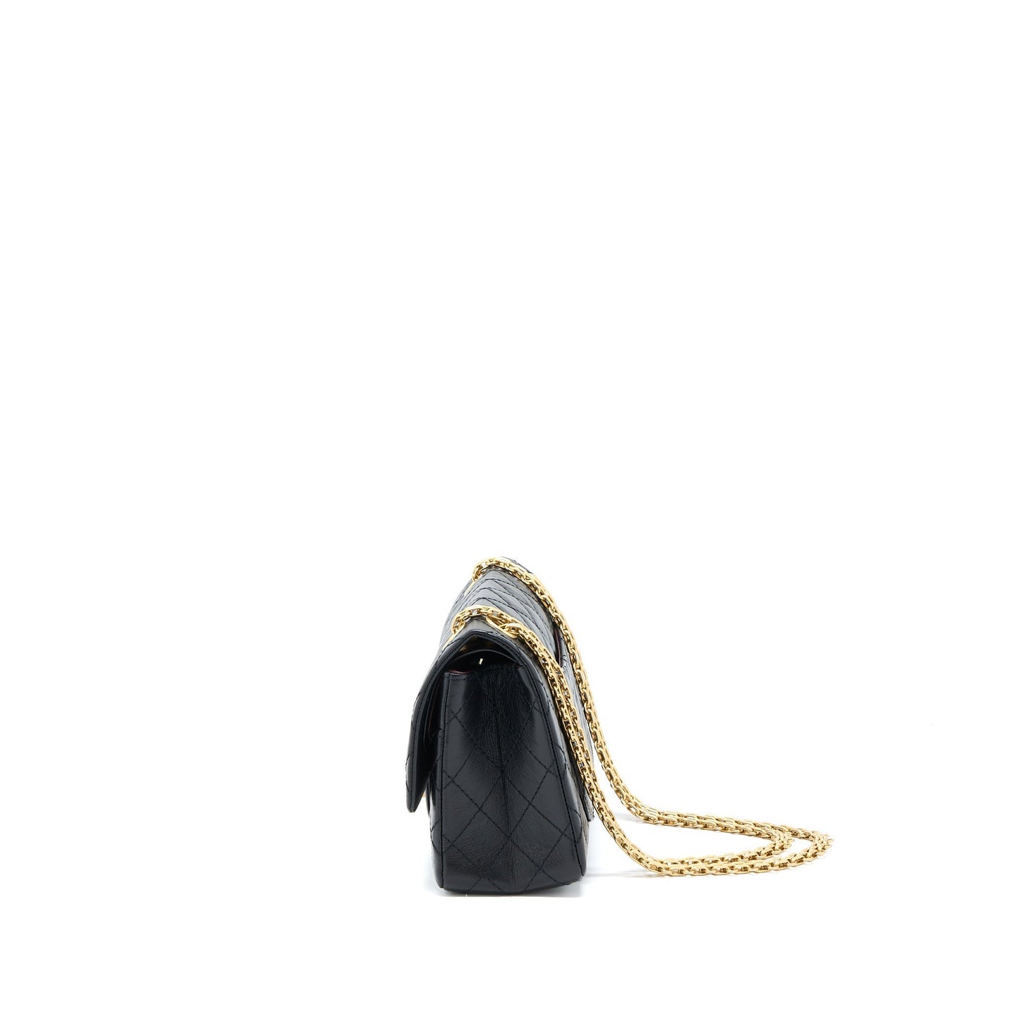 Chanel Small 2.55 Reissue Flap Bag Aged Calfskin Black Brushed  (Microchip)
