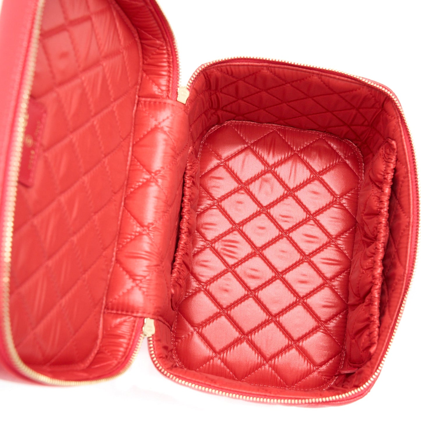 Chanel Top Handle Vanity Case Caviar Red L
