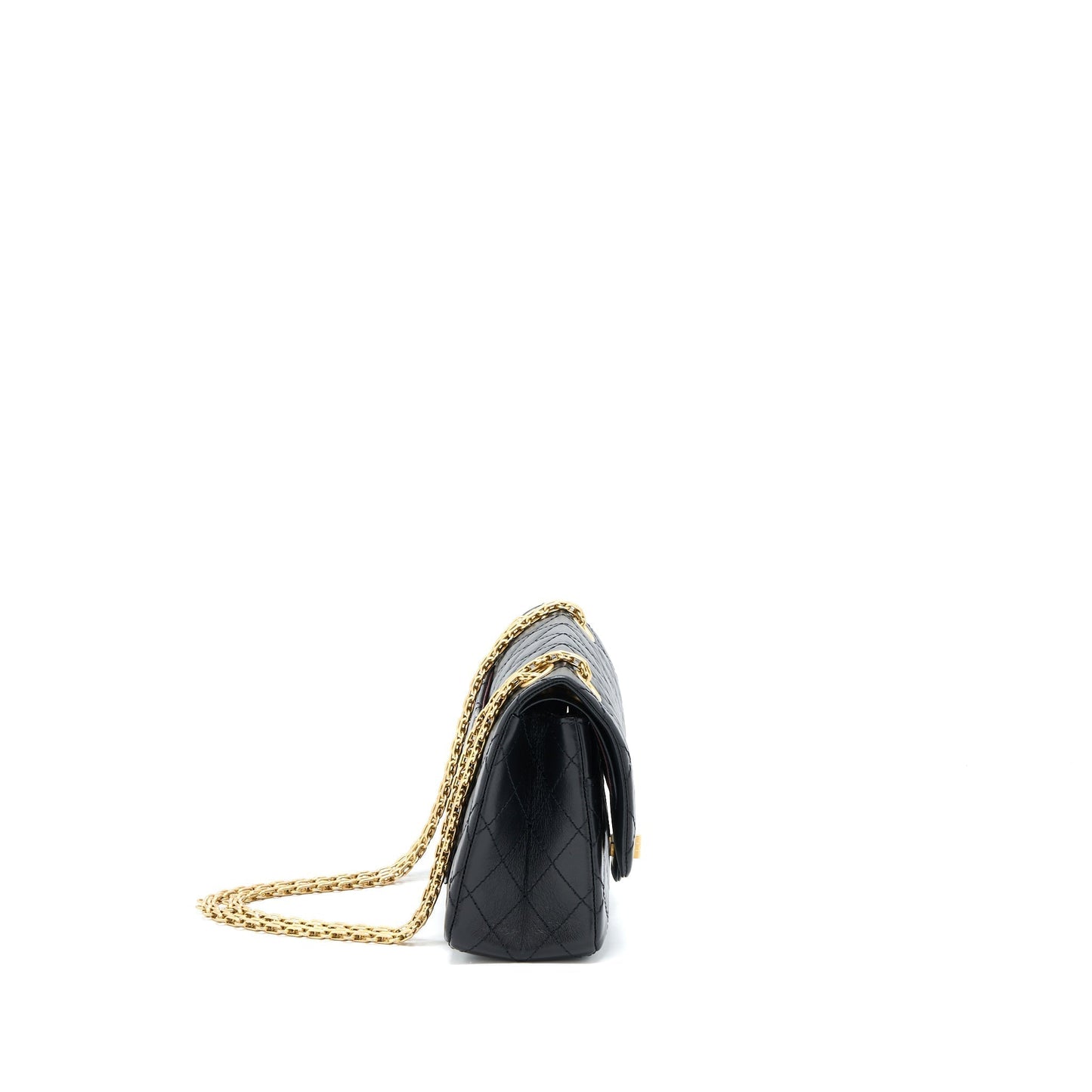 Chanel Small 2.55 Reissue Flap Bag Aged Calfskin Black Brushed  (Microchip)