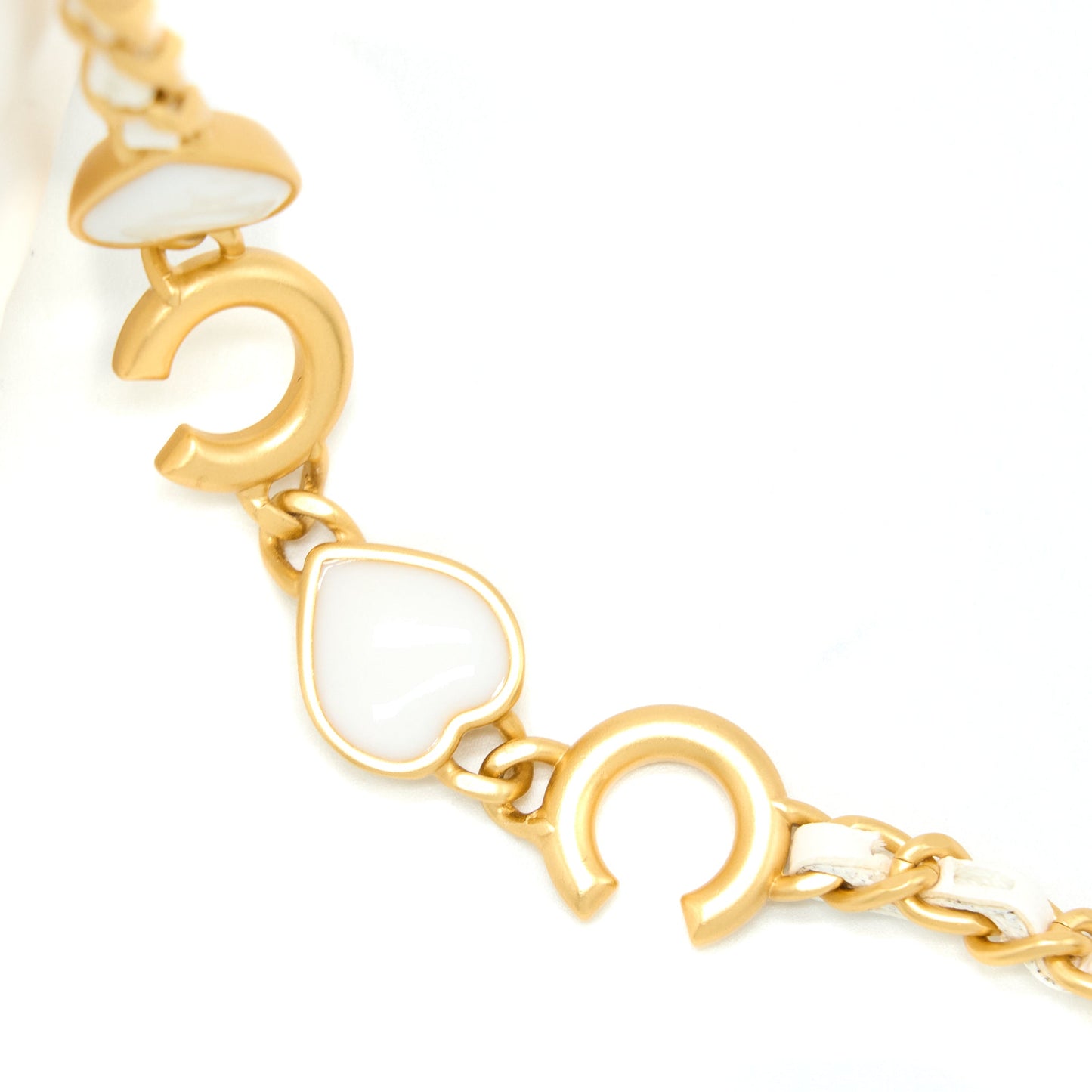 Chanel Long Vanity With Coco Letter Chain Lambskin White