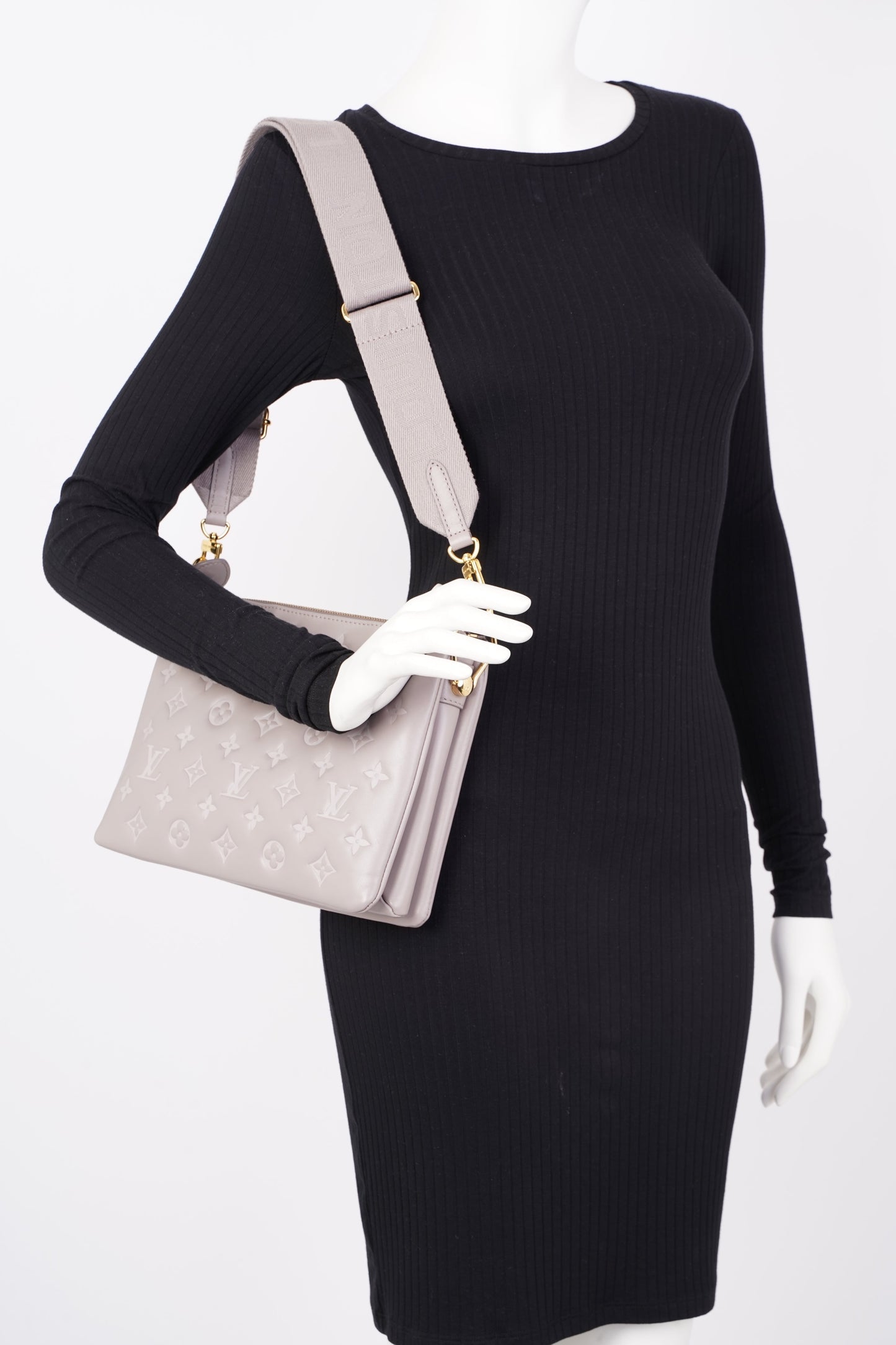 Louis Vuitton Coussin Bag Grey Leather MM