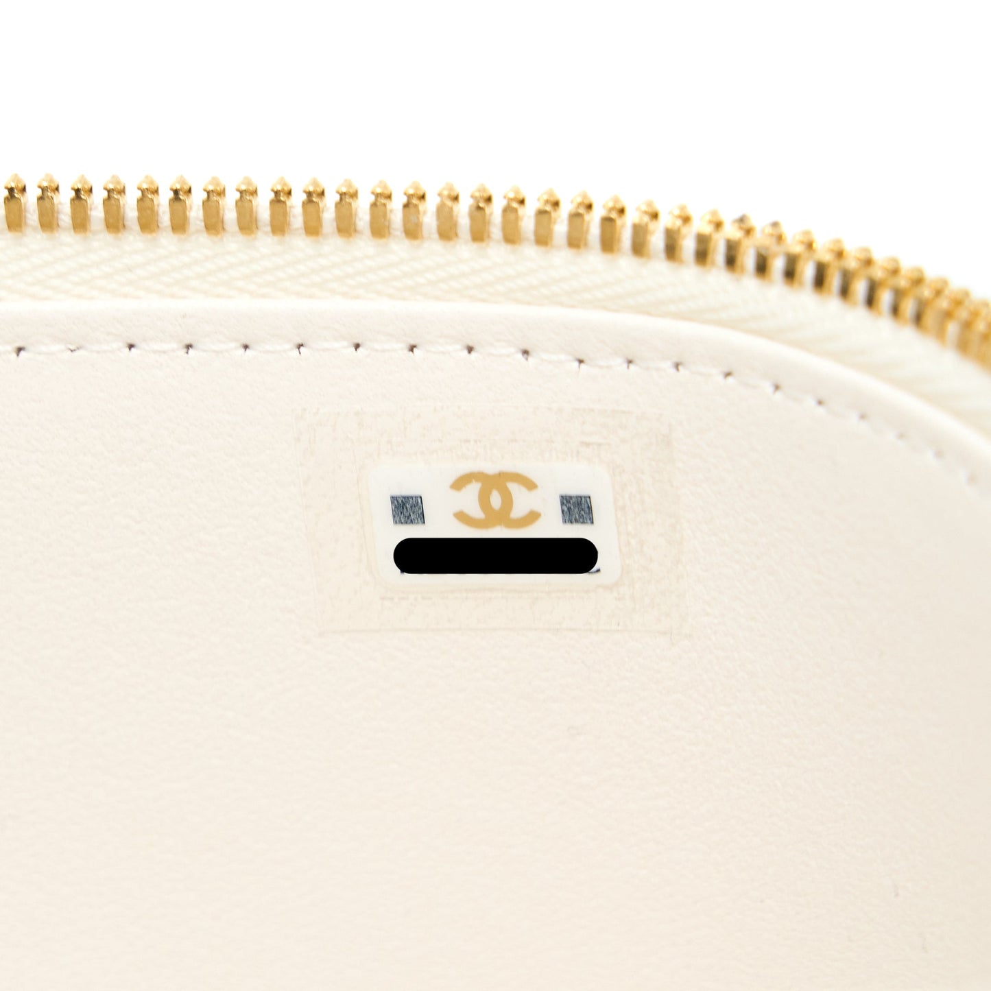 Chanel Long Vanity With Coco Letter Chain Lambskin White