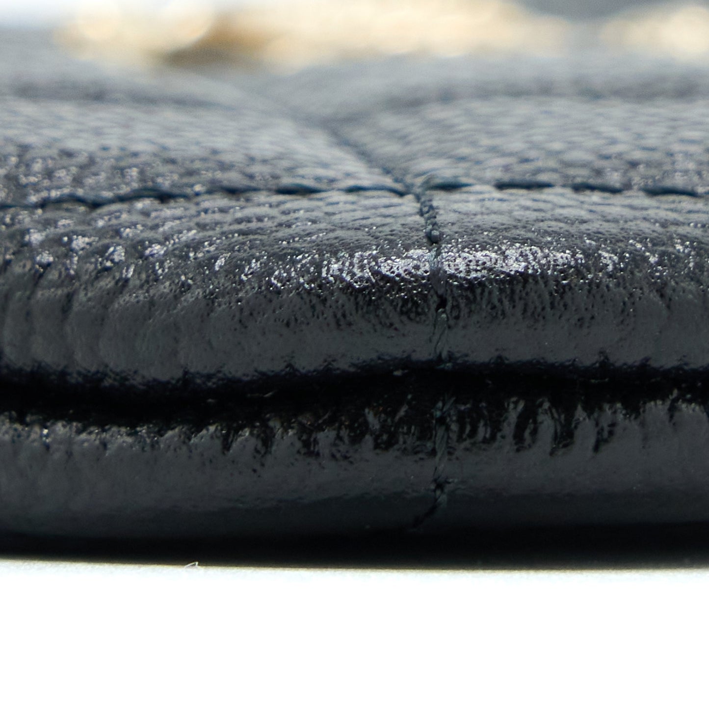 Chanel Zippy Small Pouch Detailed Logo Caviar Black L