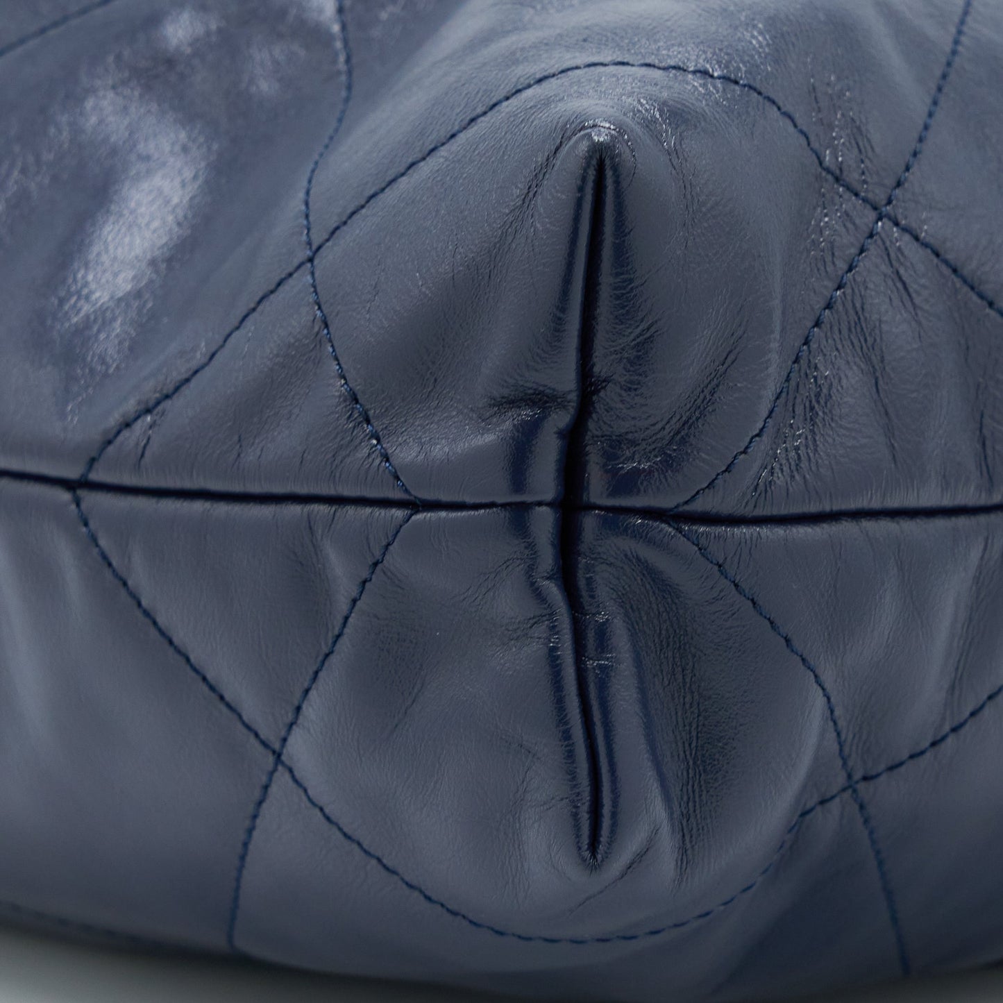 Chanel Small 22 Bag Shiny Calfskin Navy  (Microchip)