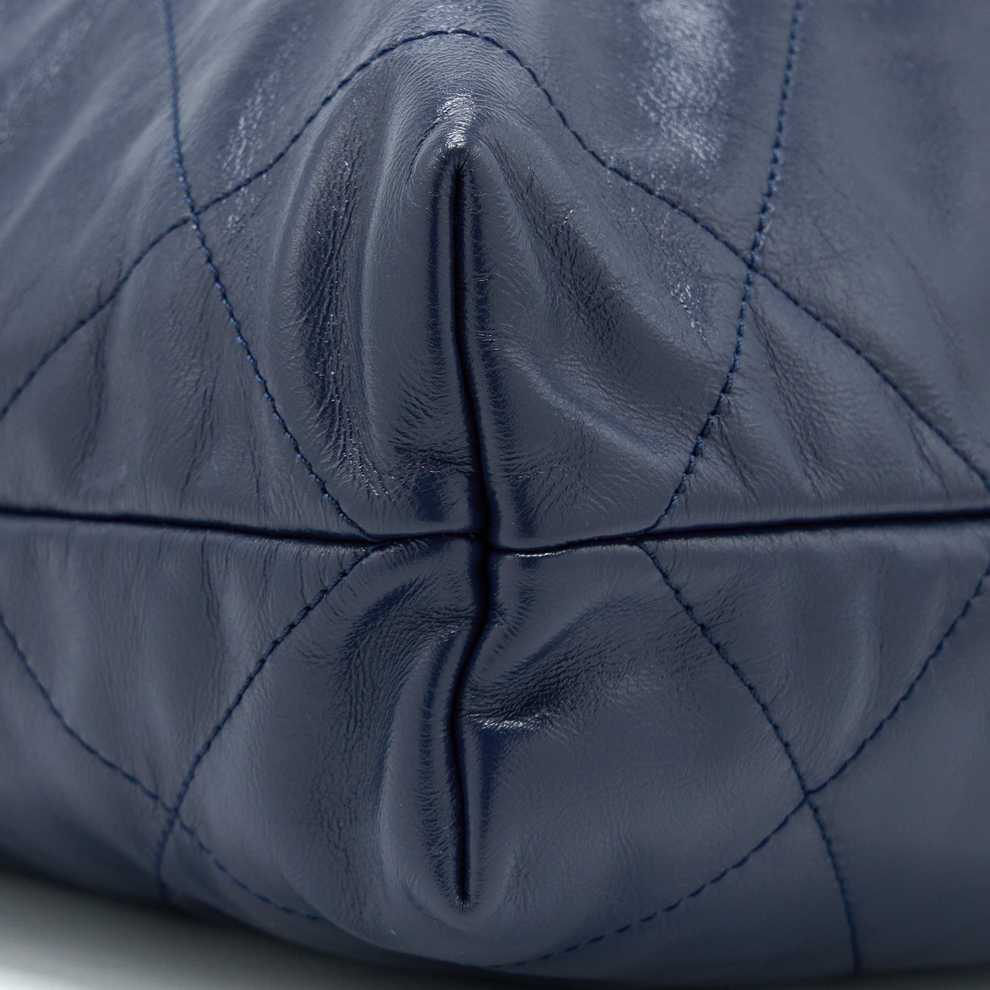Chanel Small 22 Bag Shiny Calfskin Navy  (Microchip)
