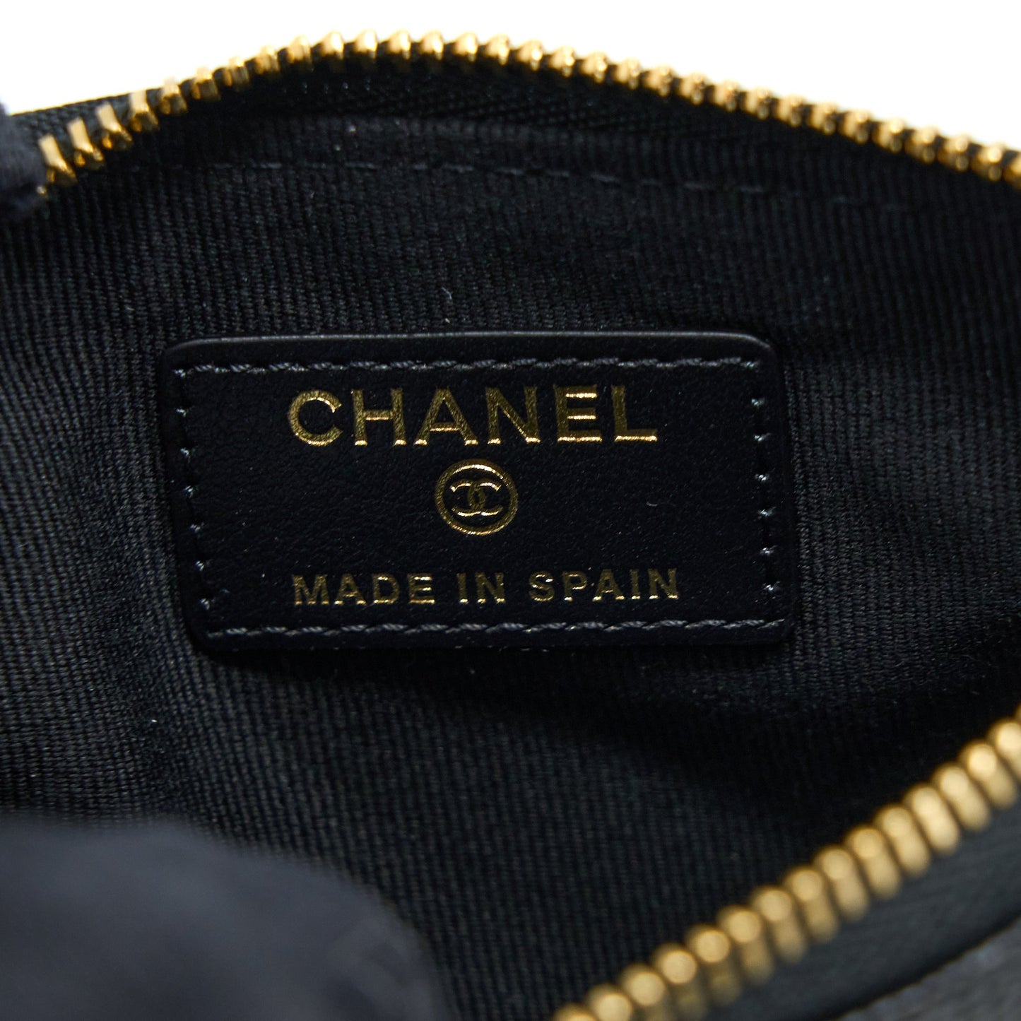Chanel Zippy Small Pouch Detailed Logo Caviar Black L