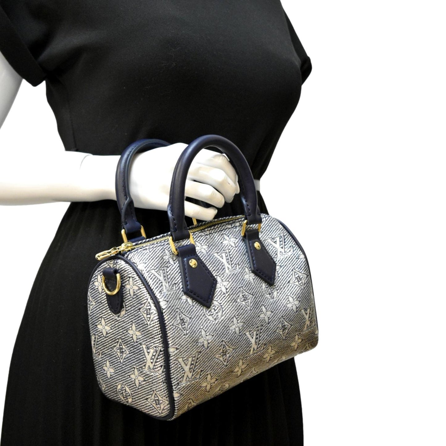 LOUIS VUITTON  20 Bandouliere Monogram Jacquard Canvas Satchel Bag Blue