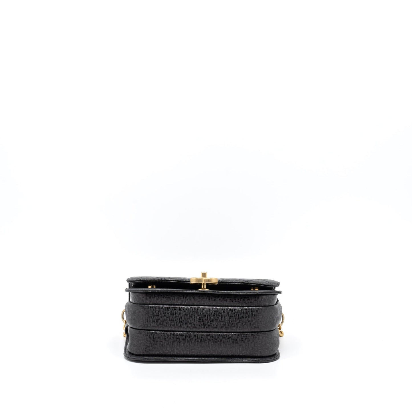 Chanel Messenger Bag Caviar Black Brushed  (Microchip)