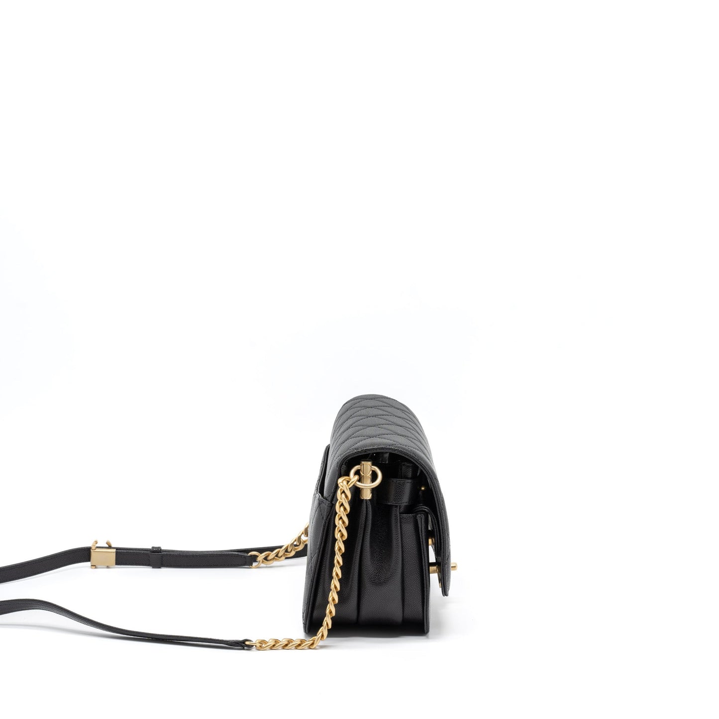 Chanel Messenger Bag Caviar Black Brushed  (Microchip)