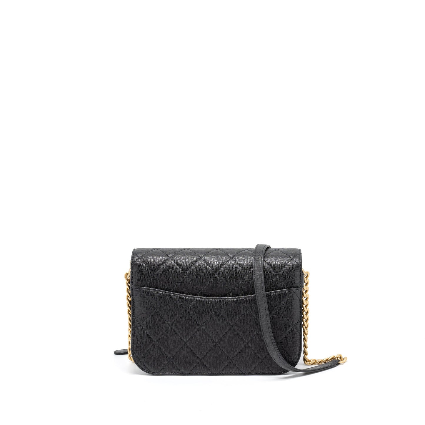 Chanel Messenger Bag Caviar Black Brushed  (Microchip)