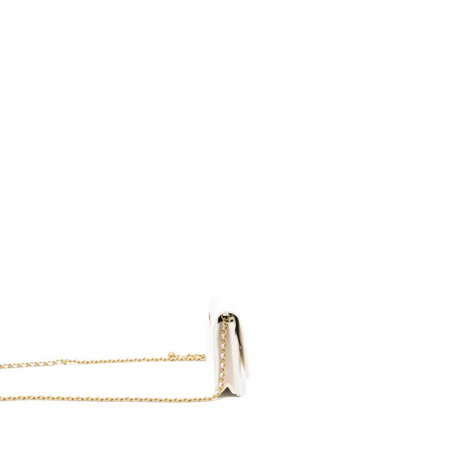 Chanel Pearl Crush Wallet on Chain Lambskin White  (Microchip)