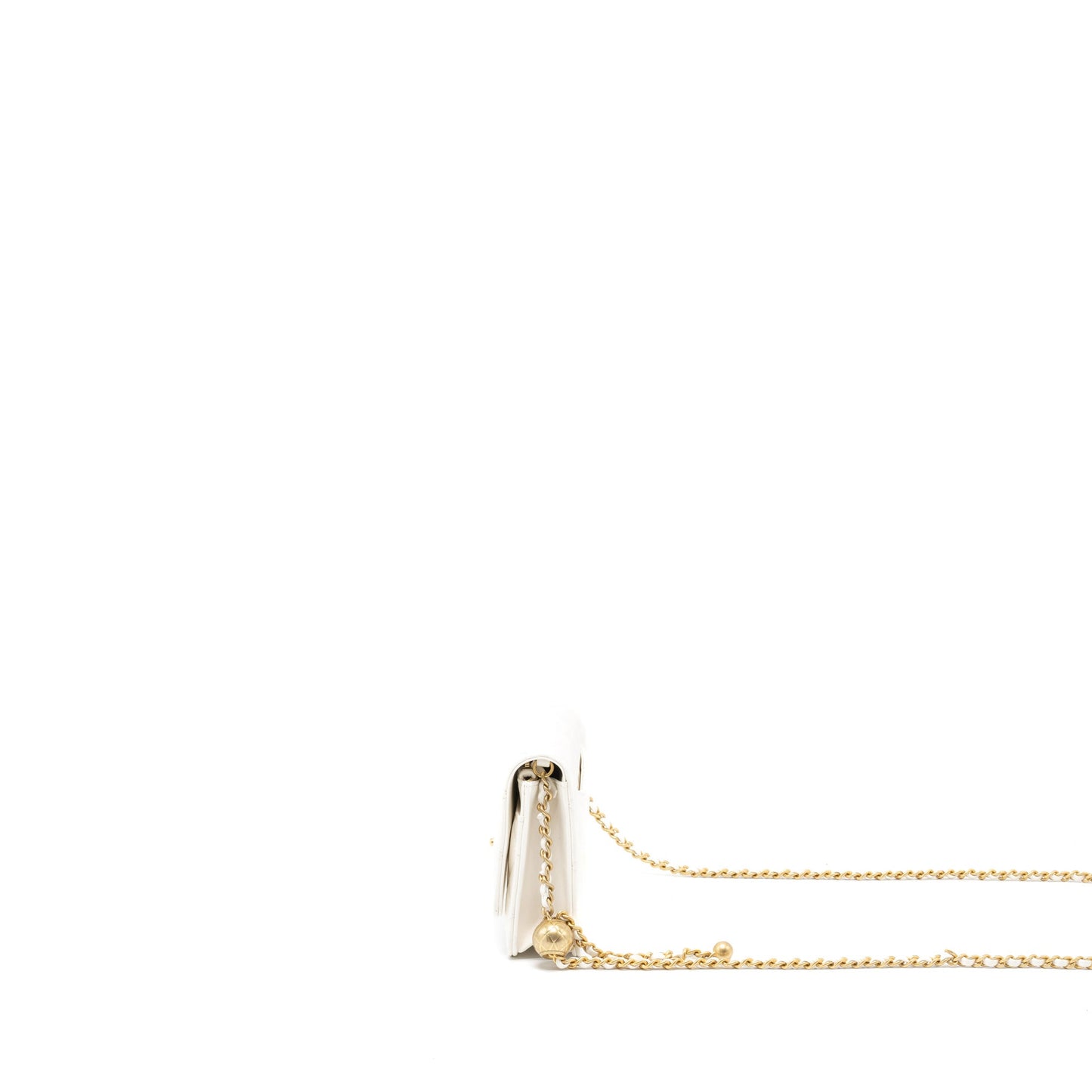 Chanel Pearl Crush Wallet on Chain Lambskin White  (Microchip)