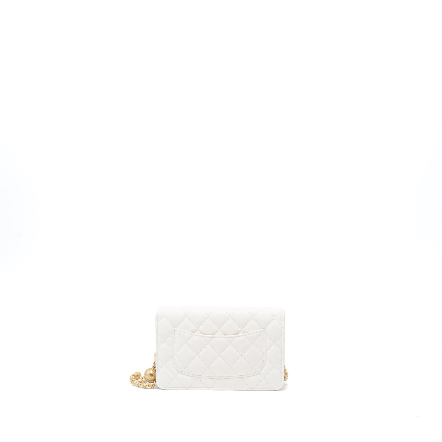 Chanel Pearl Crush Wallet on Chain Lambskin White  (Microchip)