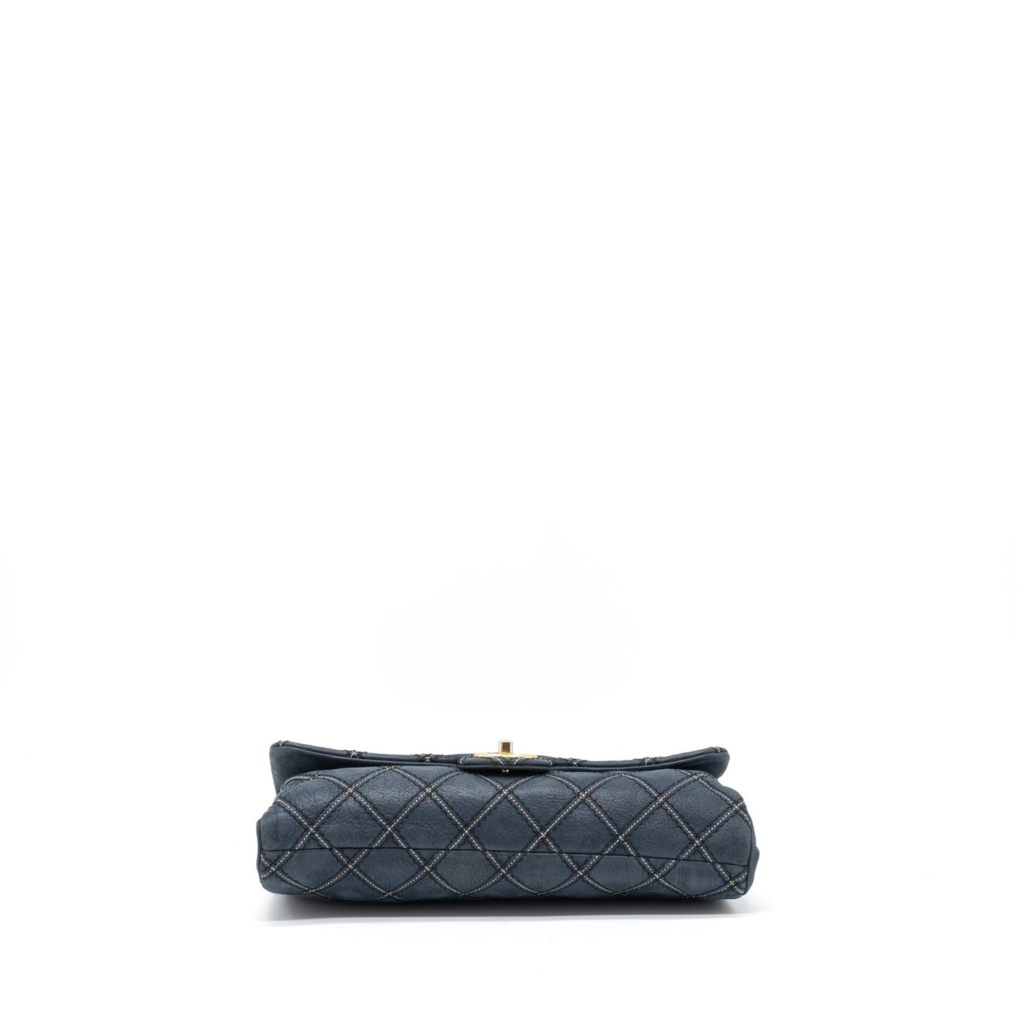 Chanel Quilted Flap Bag Calfskin Iridescent Dark Blue Brushed