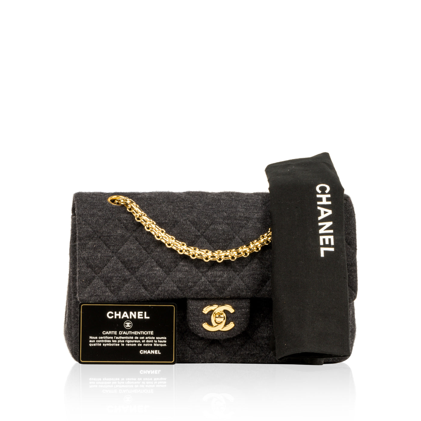 Chanel Jersey Classic Flap Bag - Medium