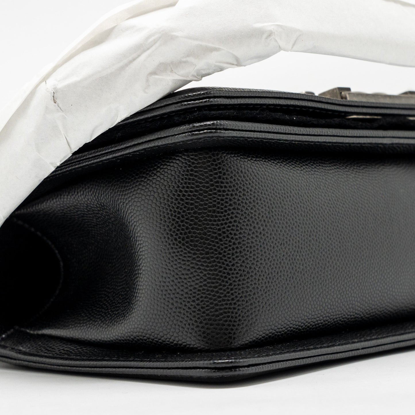 Chanel Small Boy Bag Caviar BLACK Ruthenium  (Microchip)
