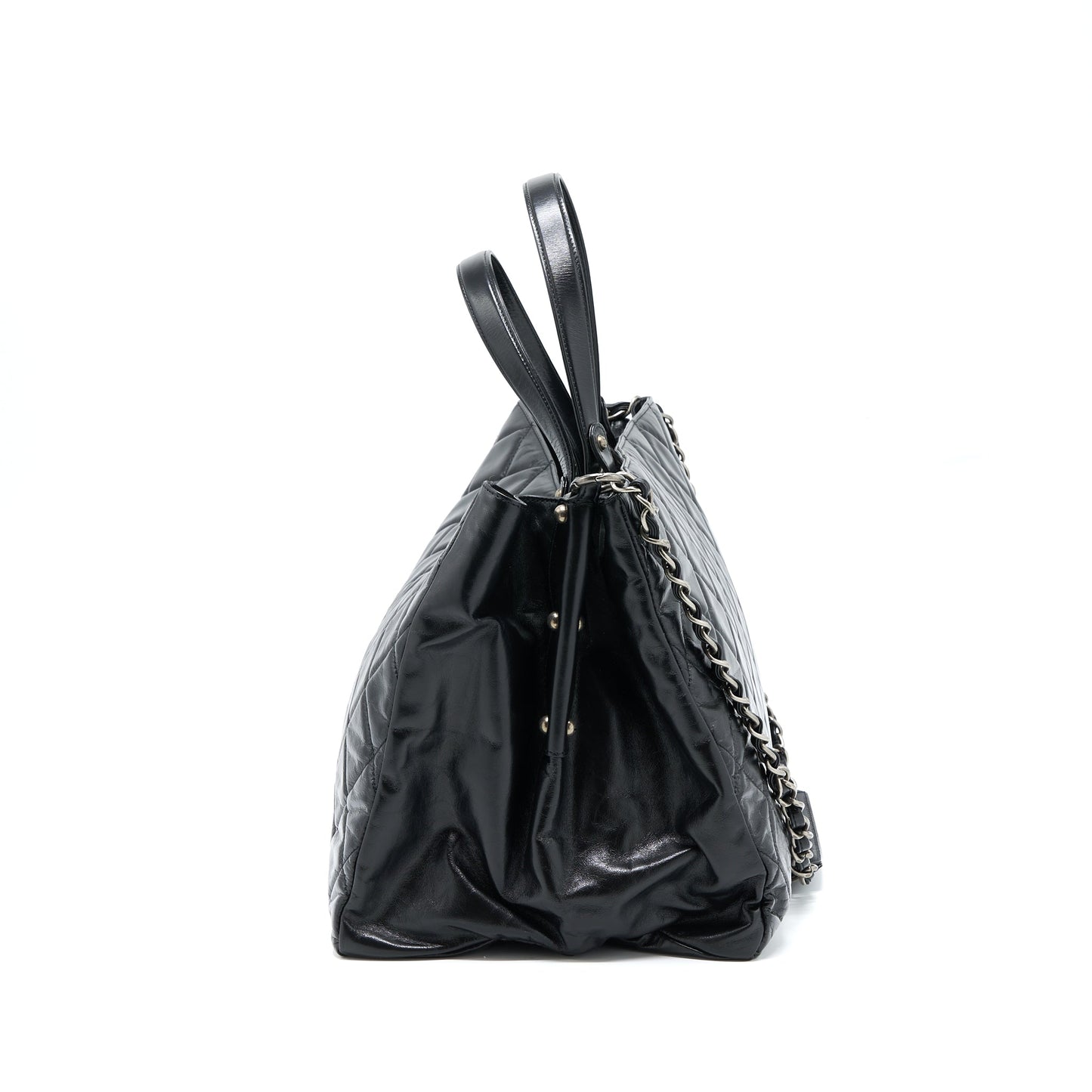 Chanel Large Tote Bag Calfskin Black Ruthenium Hardware