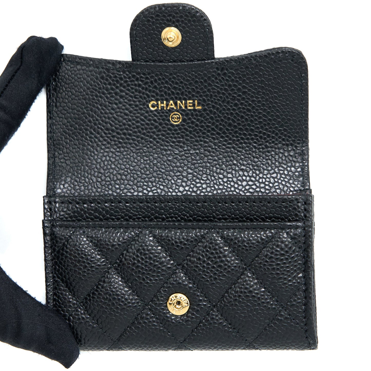 Chanel Classic Flap Card Holder Caviar Leather Black L