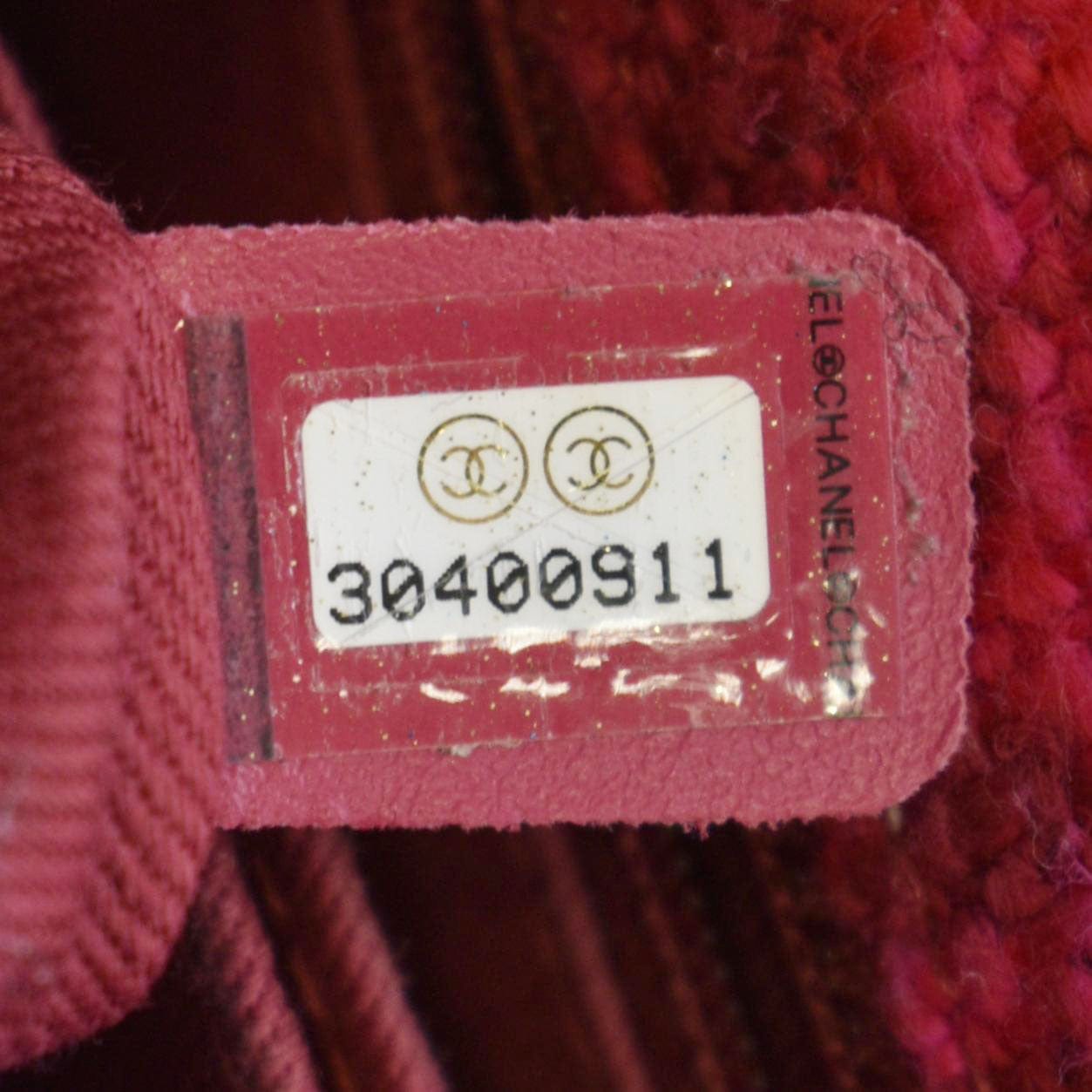 CHANEL Coco Top Handle Tweed Shoulder Bag Pink